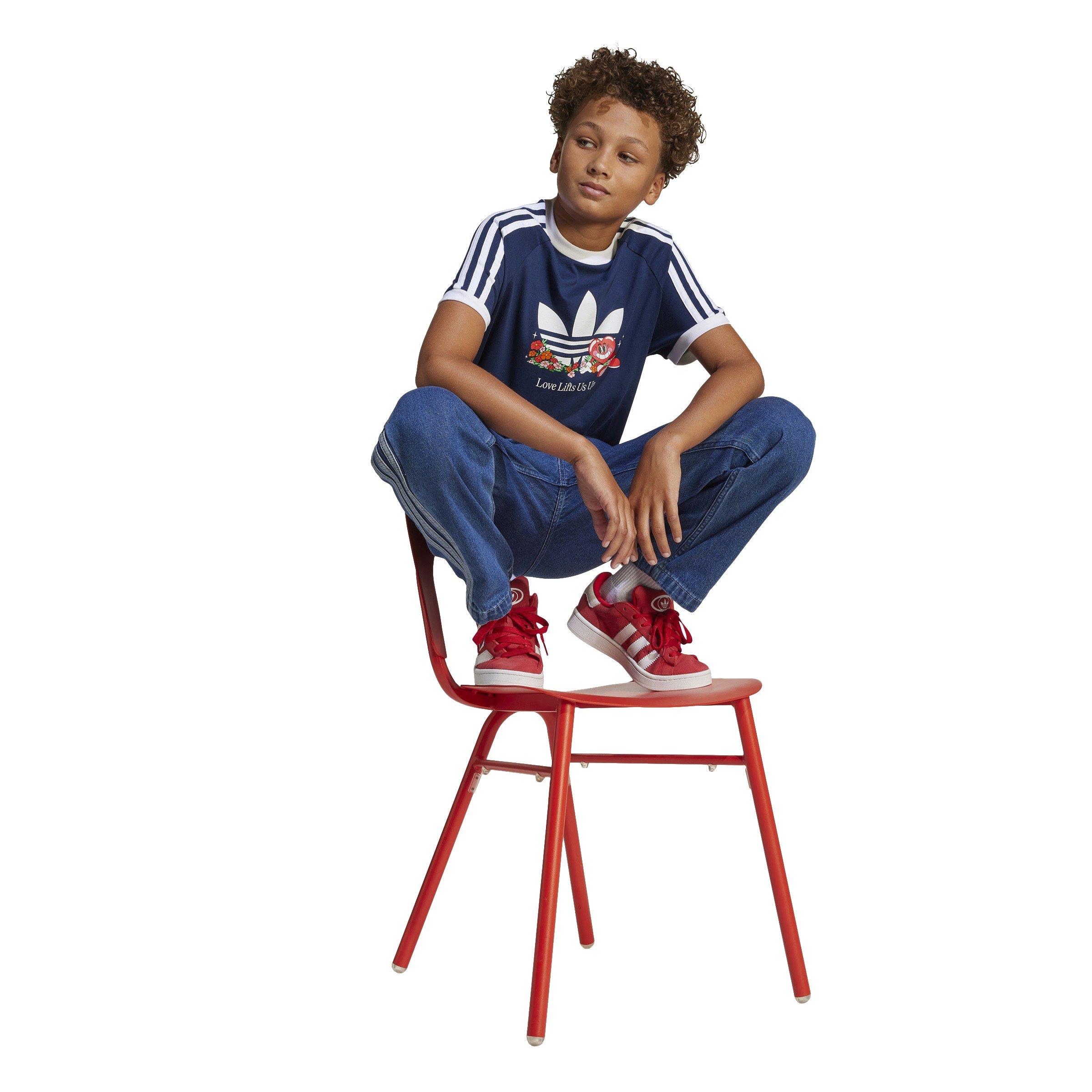 adidas Originals Big Kids' Medium Blue Denim Joggers