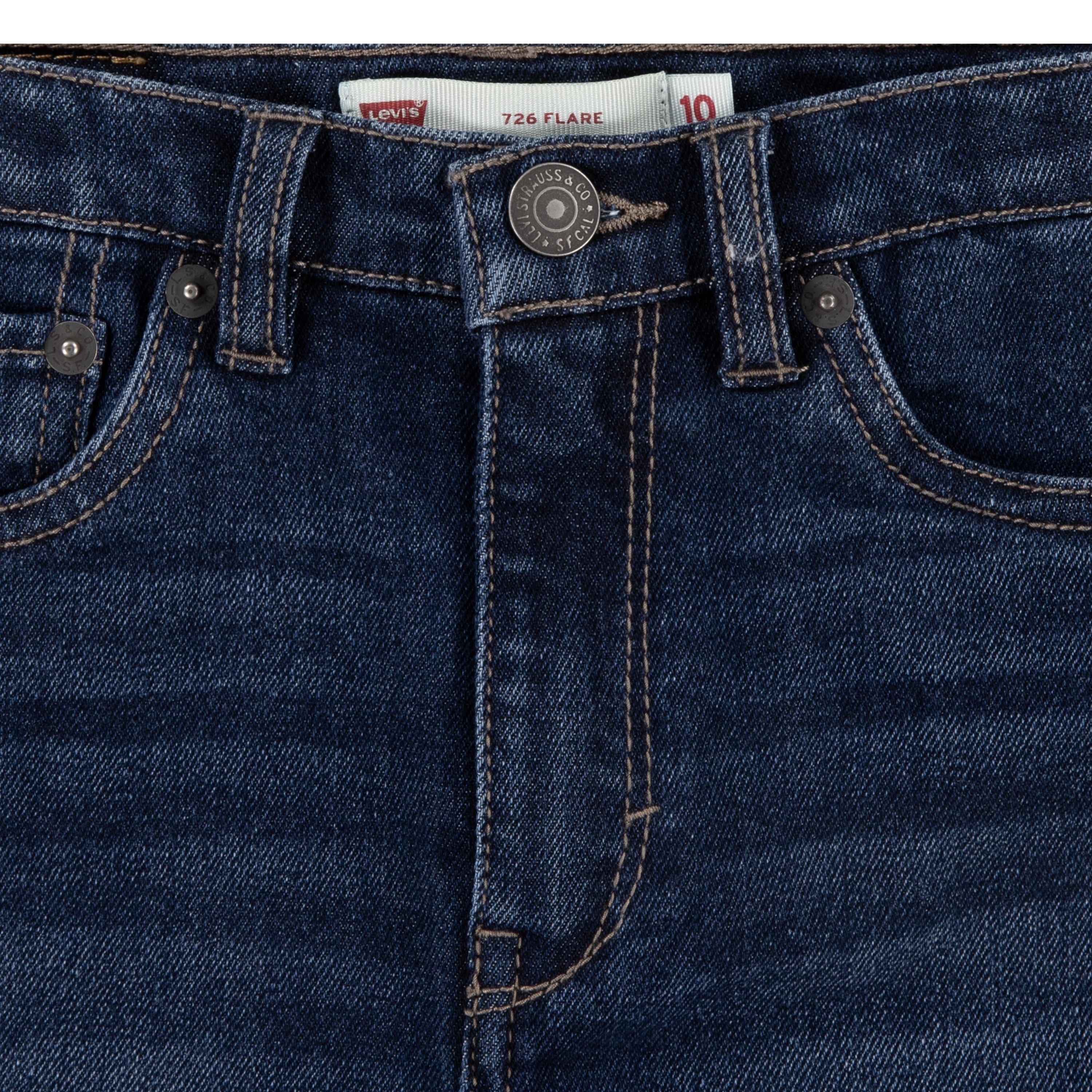 Levi's Big Girls' 726 High Rise Flare Navy Wash Denim Jeans - NAVY Thumbnail View 3