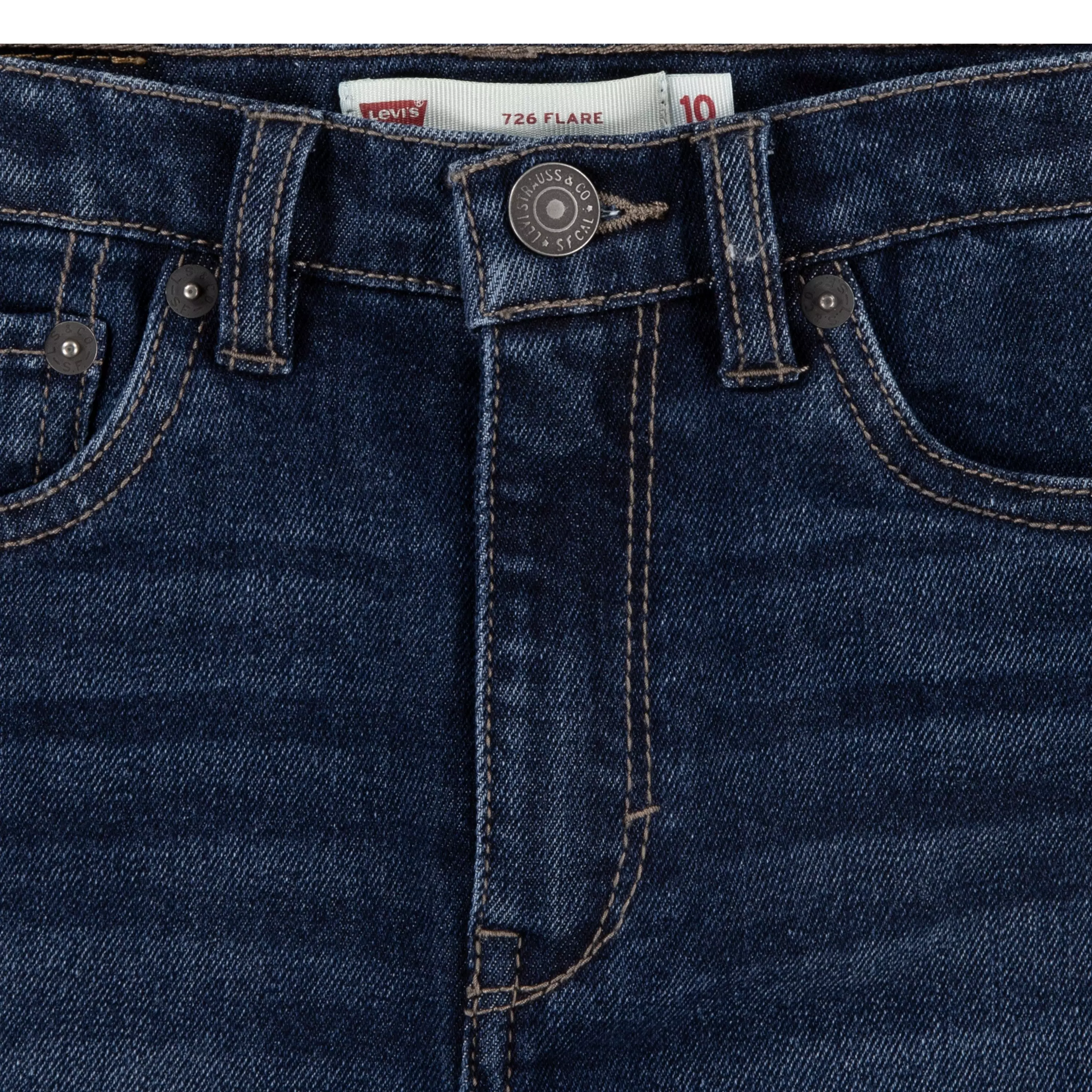 Levi's Big Girls' 726 High Rise Flare Navy Wash Denim Jeans - NAVY