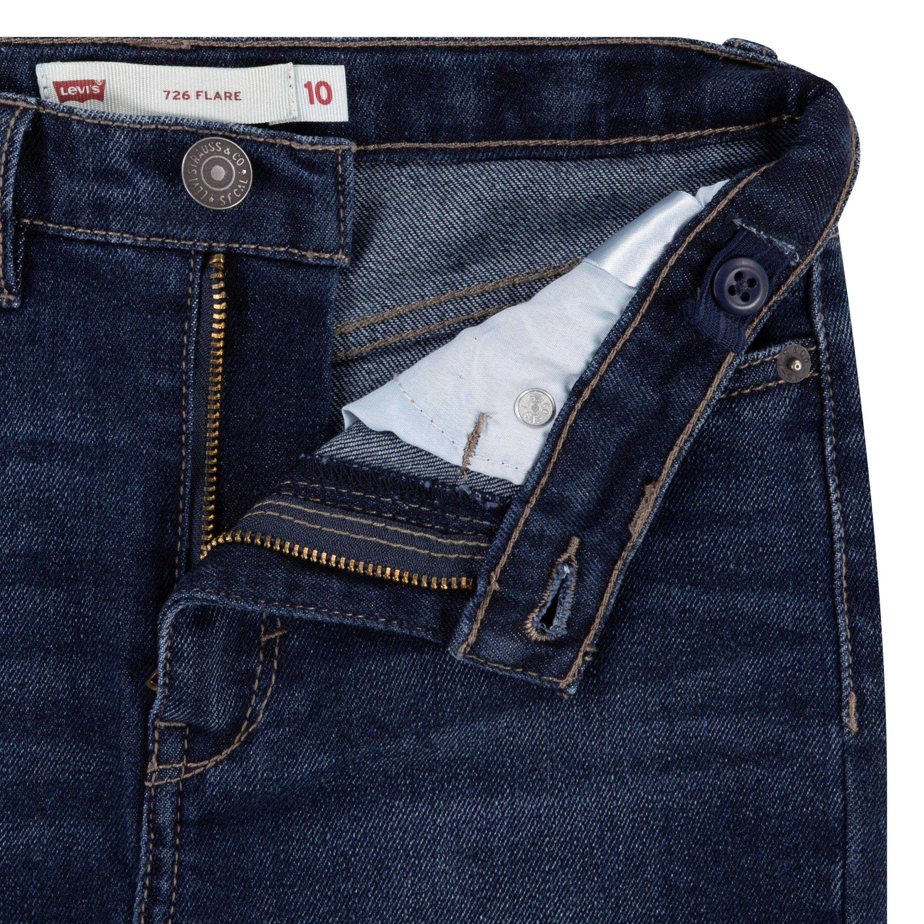 Levi's Big Girls' 726 High Rise Flare Navy Wash Denim Jeans - NAVY Thumbnail View 4