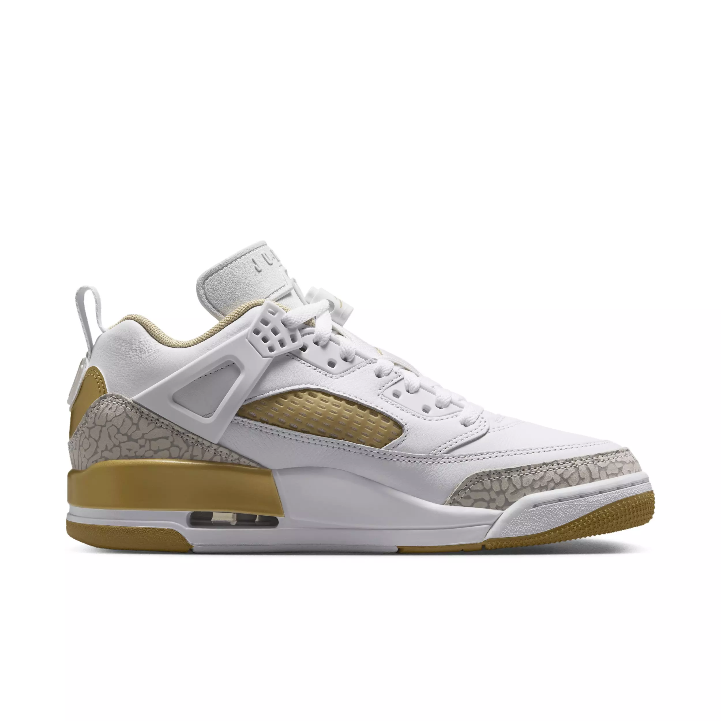 Jordan Spizike Low "White/Neutral Grey/Team Gold/Metallic Gold" Women's Shoe - WHITE/GREY/GOLD/GOLD