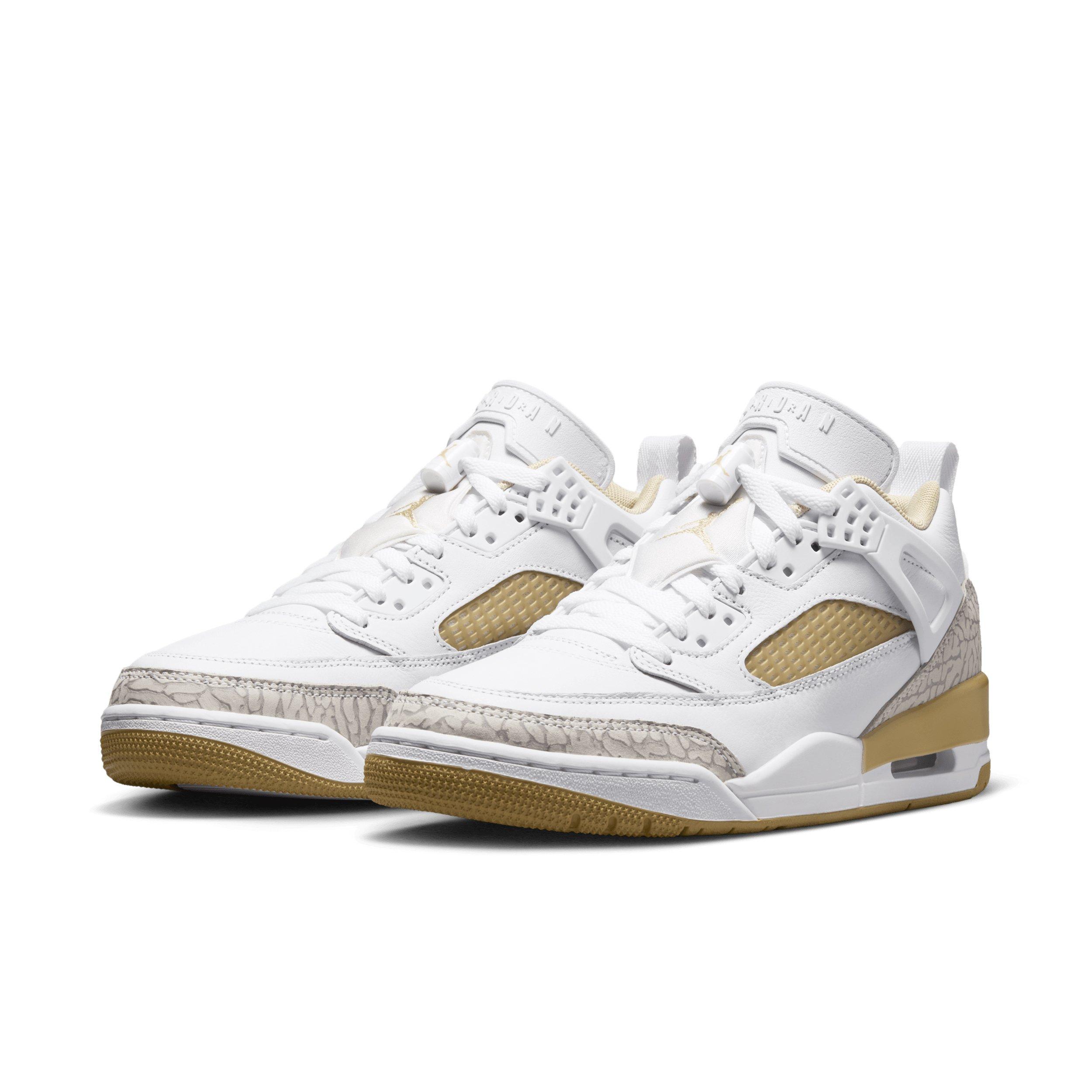 Jordan Spizike Low "White/Neutral Grey/Team Gold/Metallic Gold" Women's Shoe - WHITE/GREY/GOLD/GOLD Thumbnail View 3