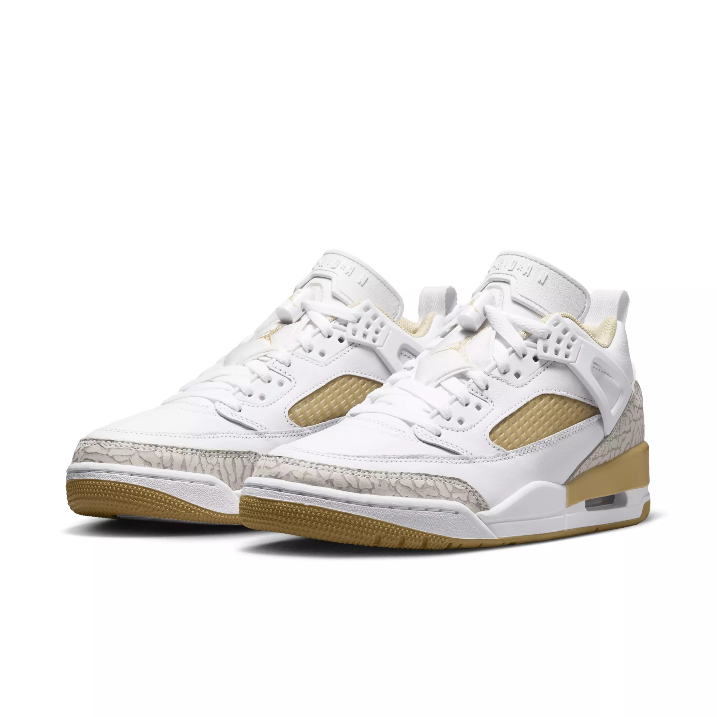 Jordan Spizike Low "White/Neutral Grey/Team Gold/Metallic Gold" Women's Shoe - WHITE/GREY/GOLD/GOLD