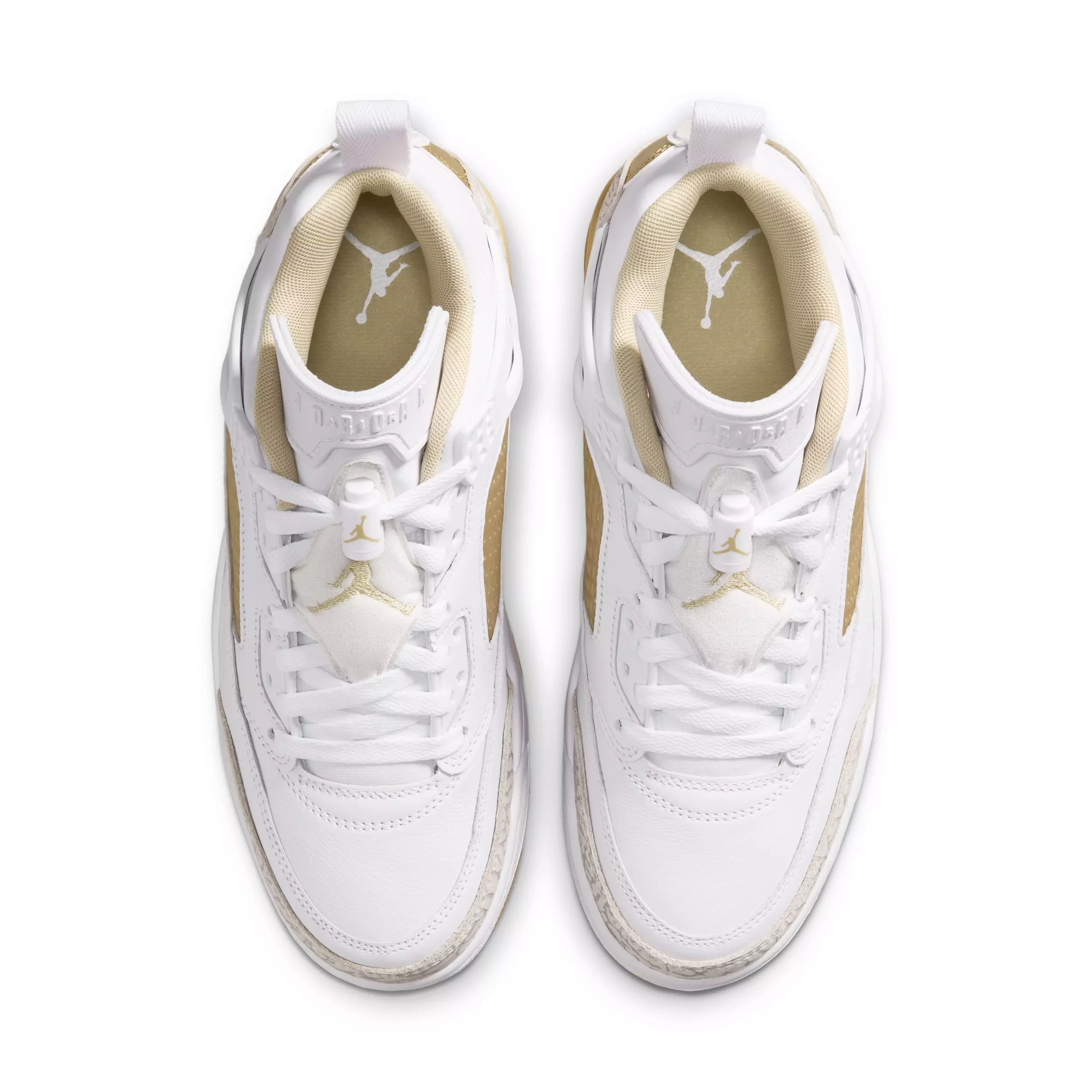Jordan Spizike Low "White/Neutral Grey/Team Gold/Metallic Gold" Women's Shoe - WHITE/GREY/GOLD/GOLD