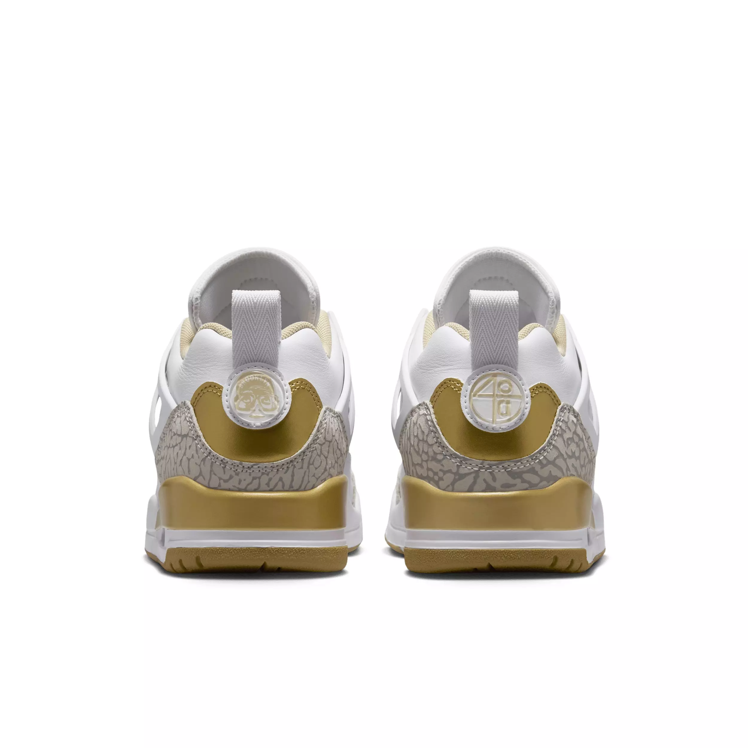 Jordan Spizike Low "White/Neutral Grey/Team Gold/Metallic Gold" Women's Shoe - WHITE/GREY/GOLD/GOLD