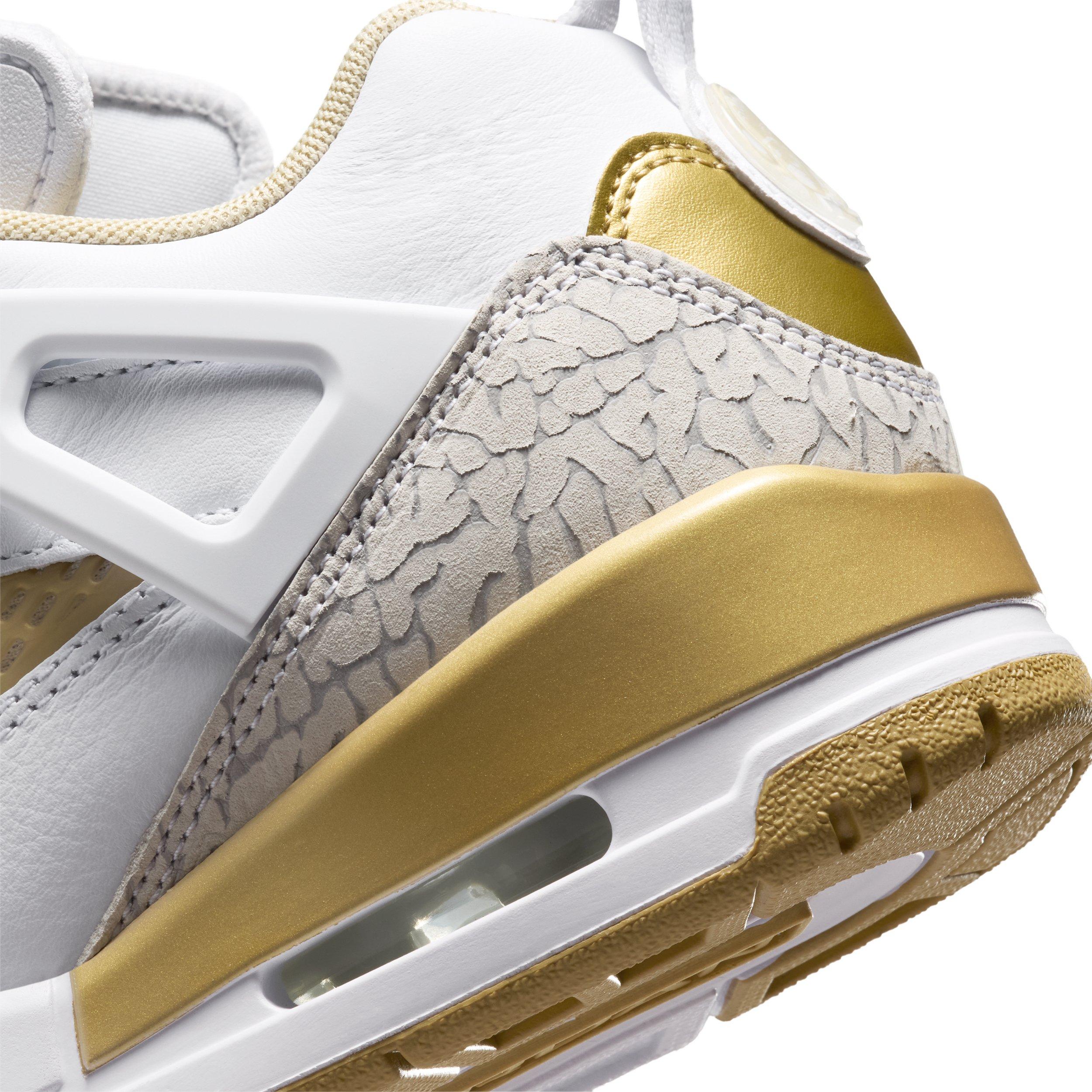 Jordan Spizike Low "White/Neutral Grey/Team Gold/Metallic Gold" Women's Shoe - WHITE/GREY/GOLD/GOLD Thumbnail View 8
