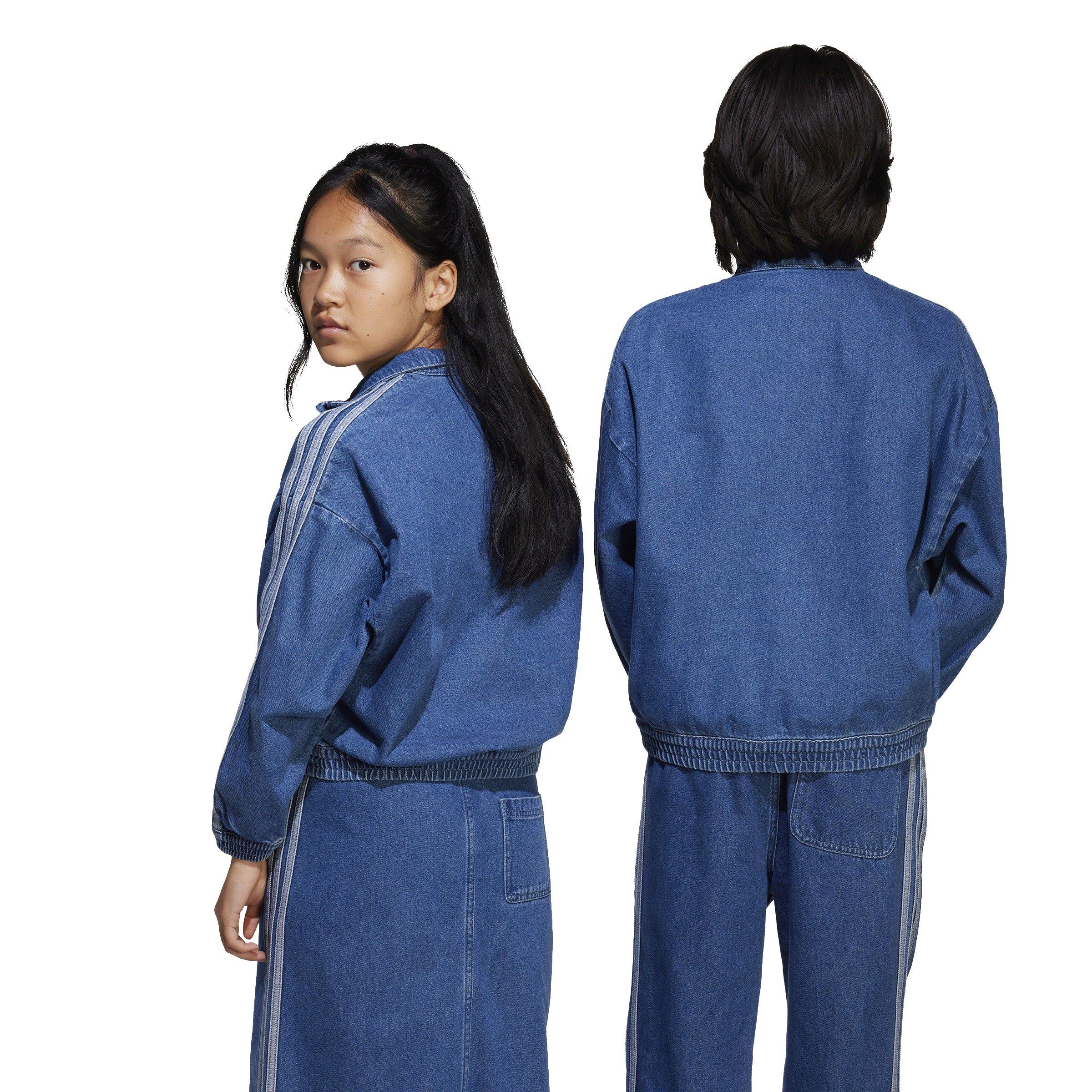 adidas Originals Adicolor Big Kids' Medium Blue Denim Jacket