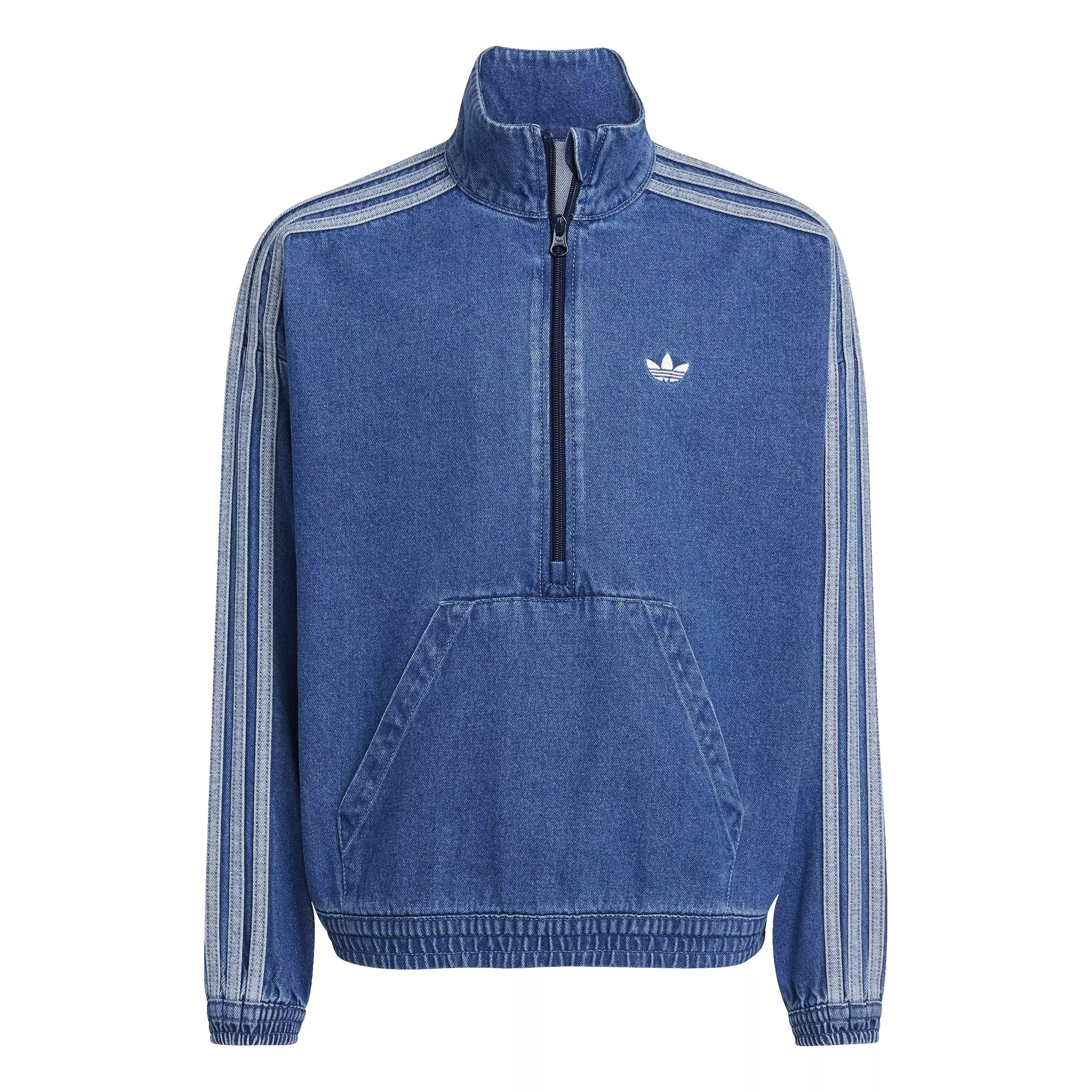 adidas Originals Big Kids' Adicolor Medium Blue Denim Jacket - BLUE