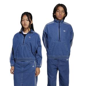 adidas Originals Big Kids' Adicolor Medium Blue Denim Jacket