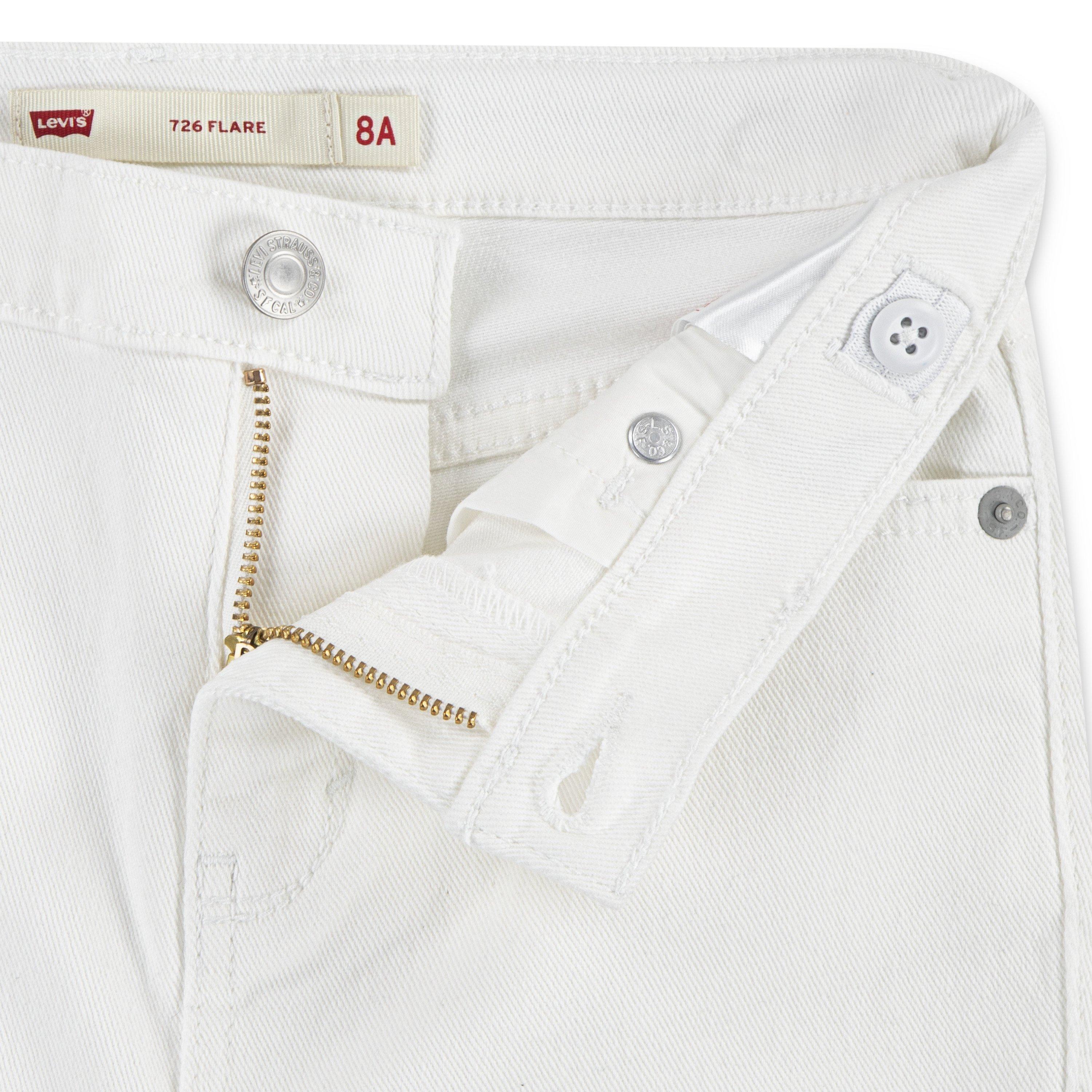 Levi's Little Girls' 726 High Rise Flare Wash Denim Jeans Cream - CREAM Thumbnail View 3