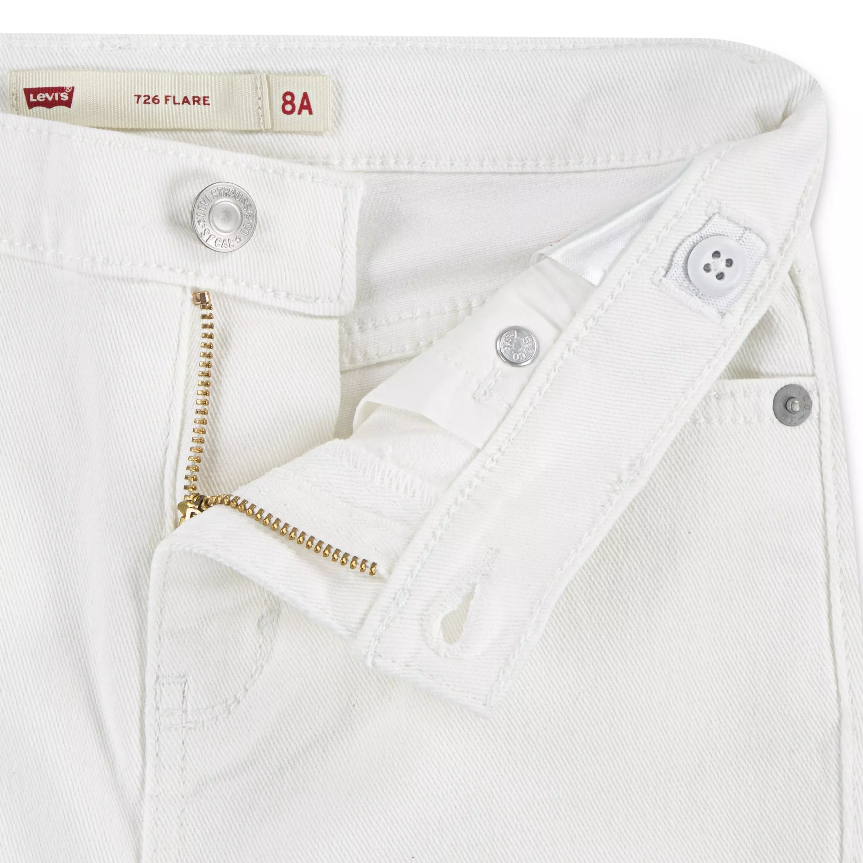Levi's Little Girls' 726 High Rise Flare Wash Denim Jeans Cream - CREAM