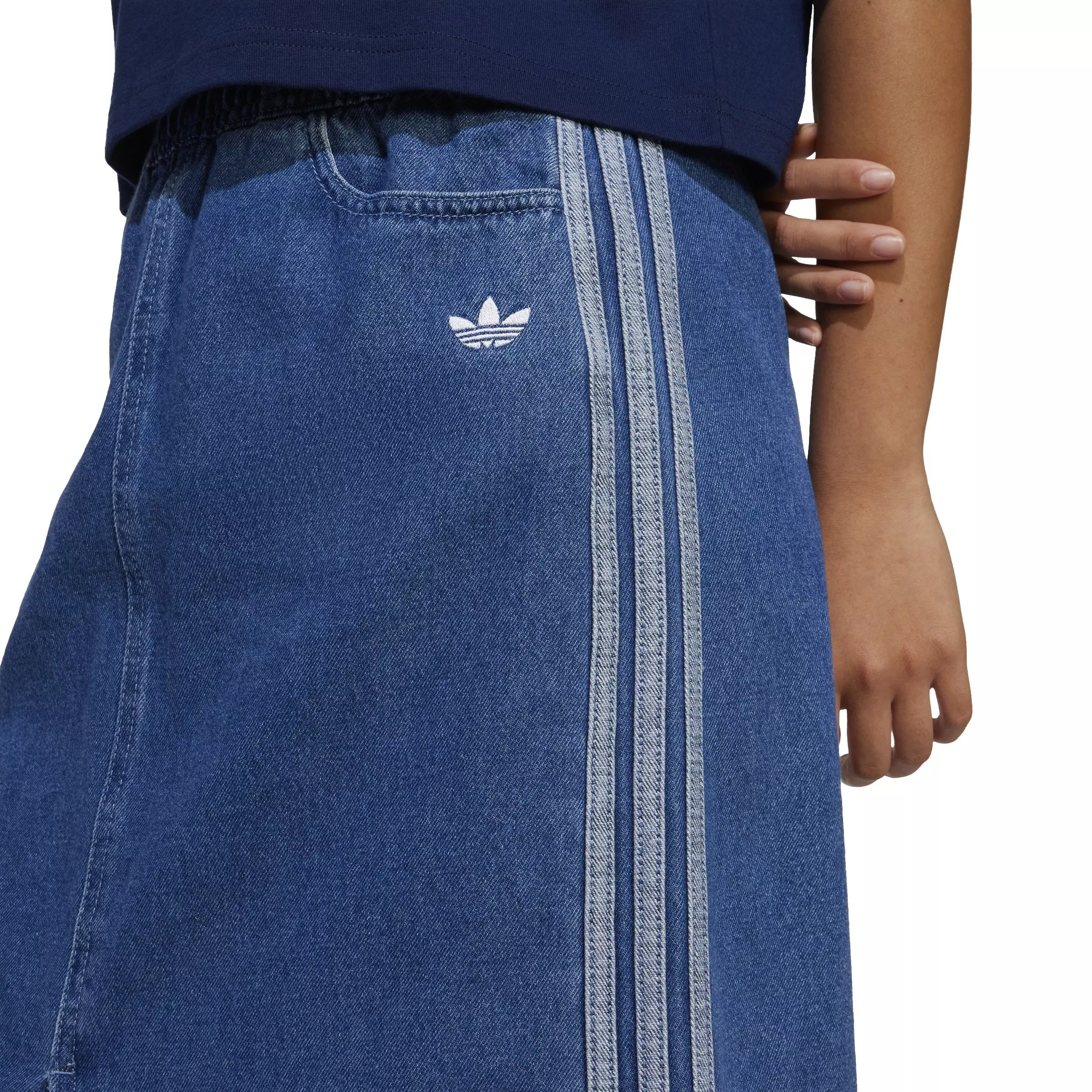 adidas Originals Big Girls' Adicolor Denim Skirt - BLUE