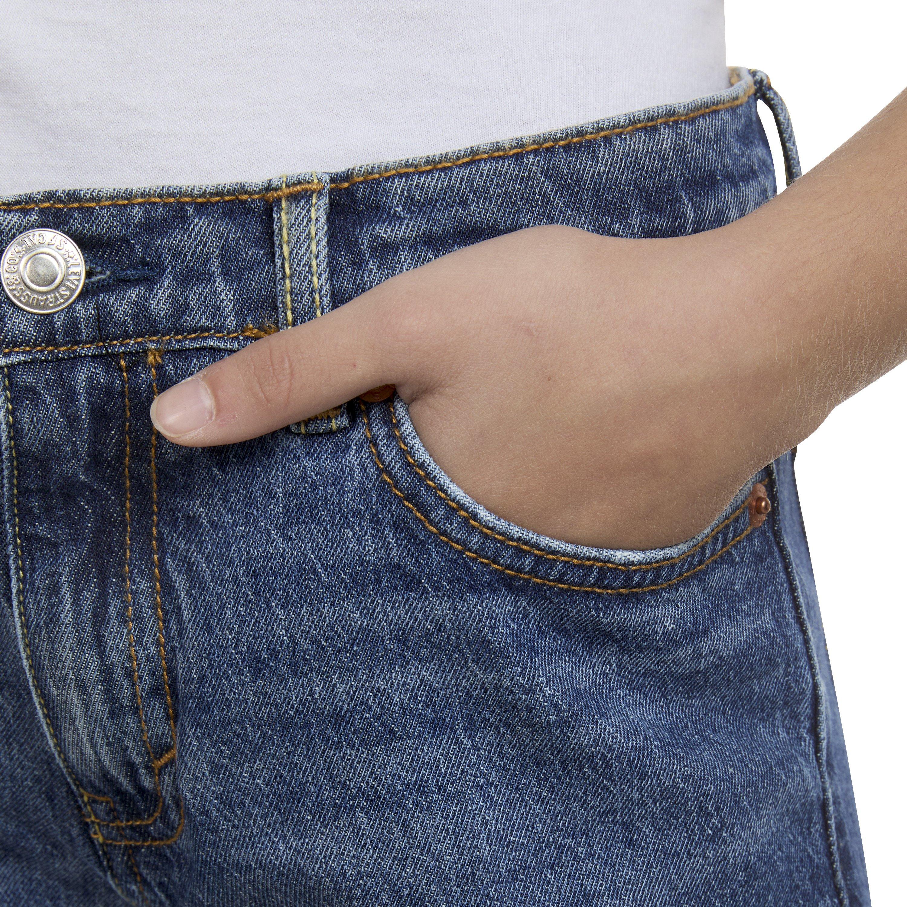 Levi's High Rise Baggy Med Wash Big Girls' Dk Blue Denim Jeans
