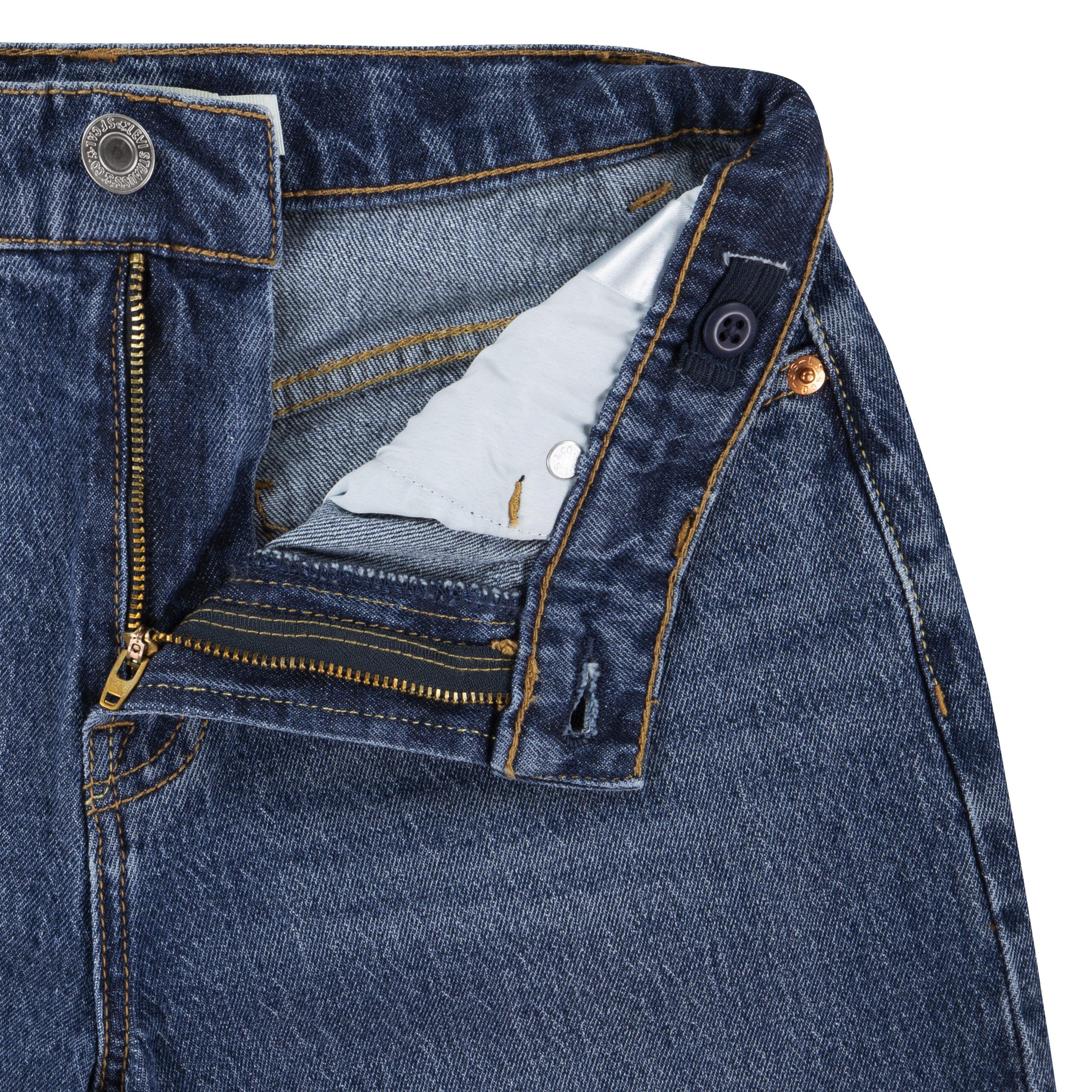 Levi's High Rise Baggy Med Wash Big Girls' Dark Blue Denim Jeans - DK BLUE Thumbnail View 5