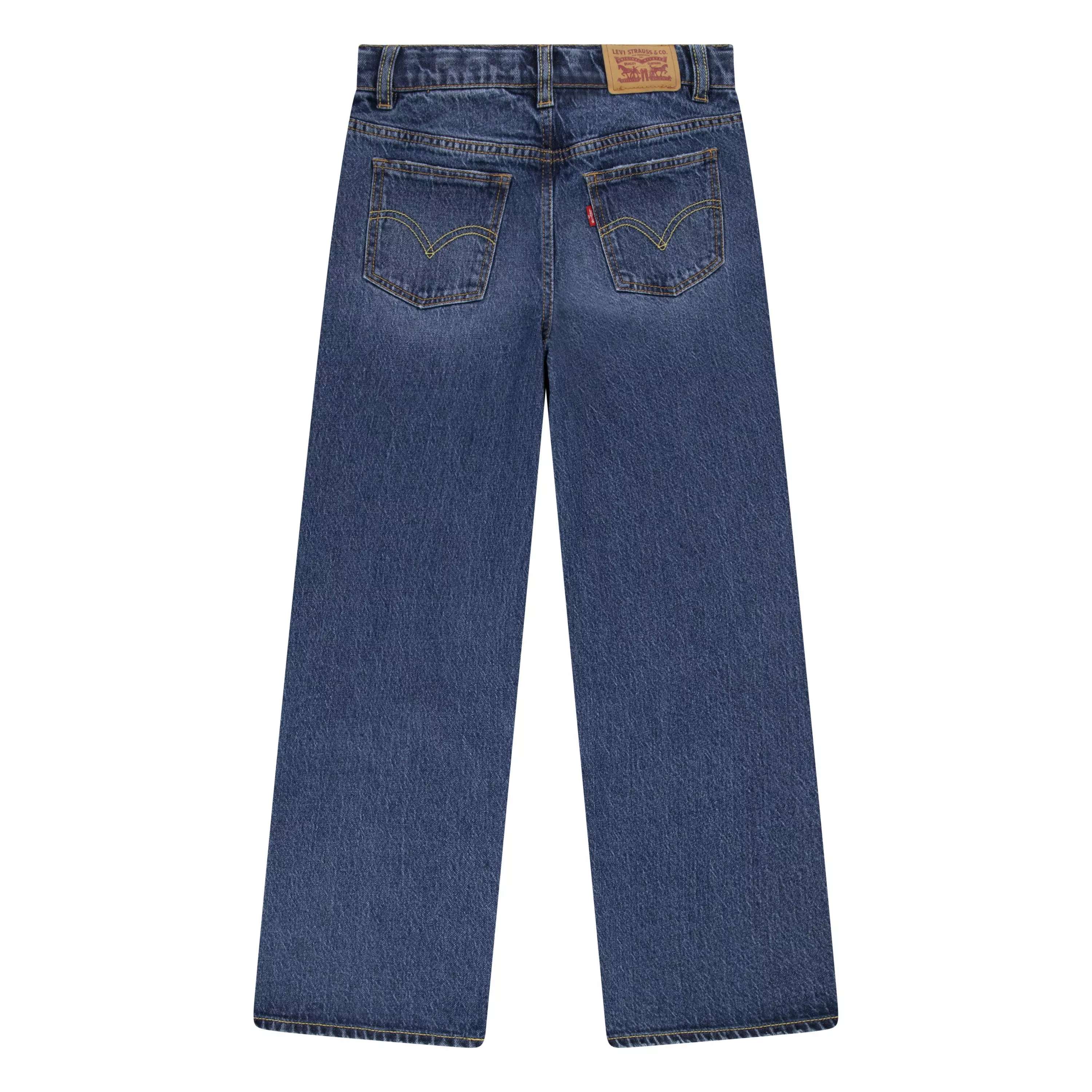 Levi's High Rise Baggy Med Wash Big Girls' Dark Blue Denim Jeans - DK BLUE