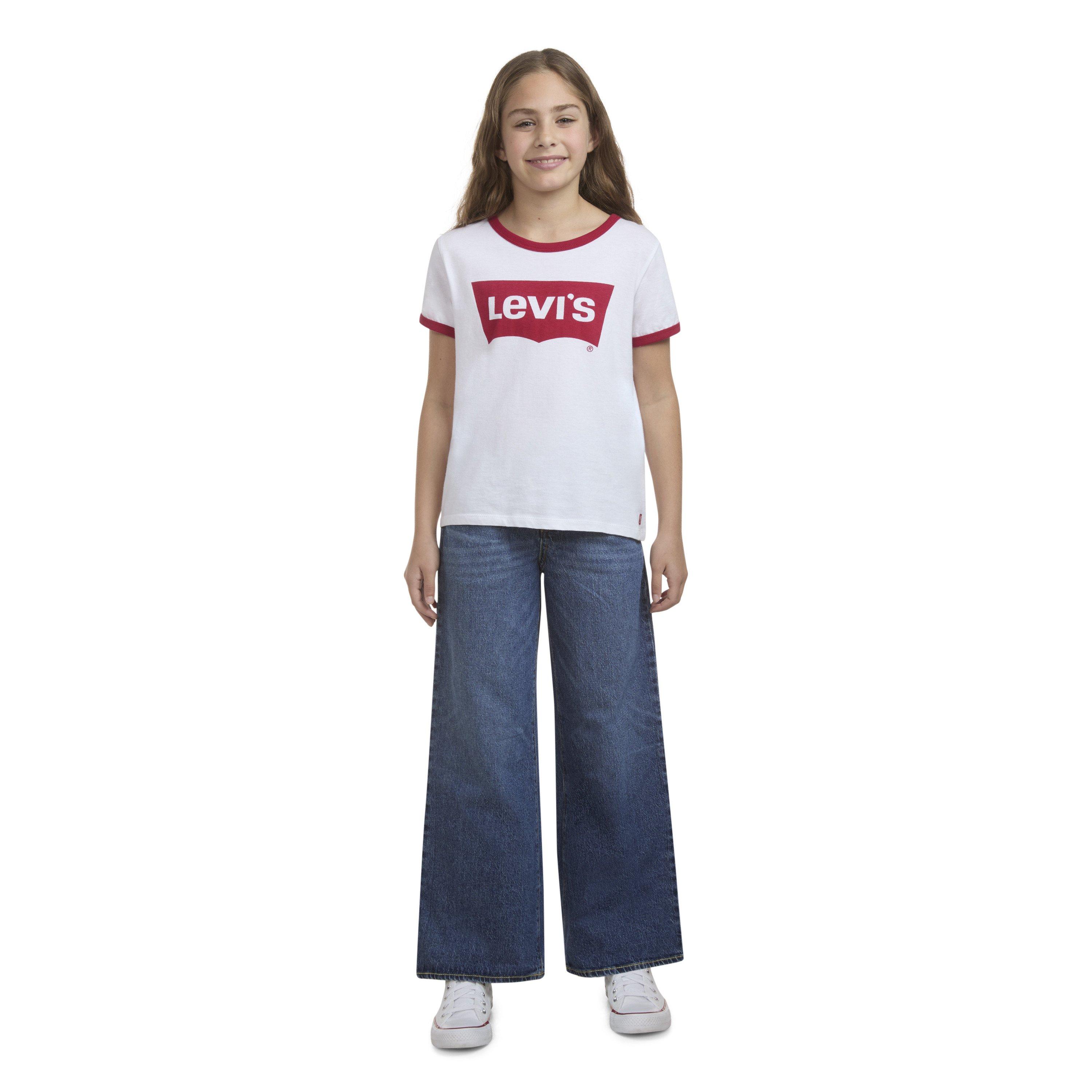 Levi's High Rise Baggy Med Wash Big Girls' Dark Blue Denim Jeans - DK BLUE Thumbnail View 9