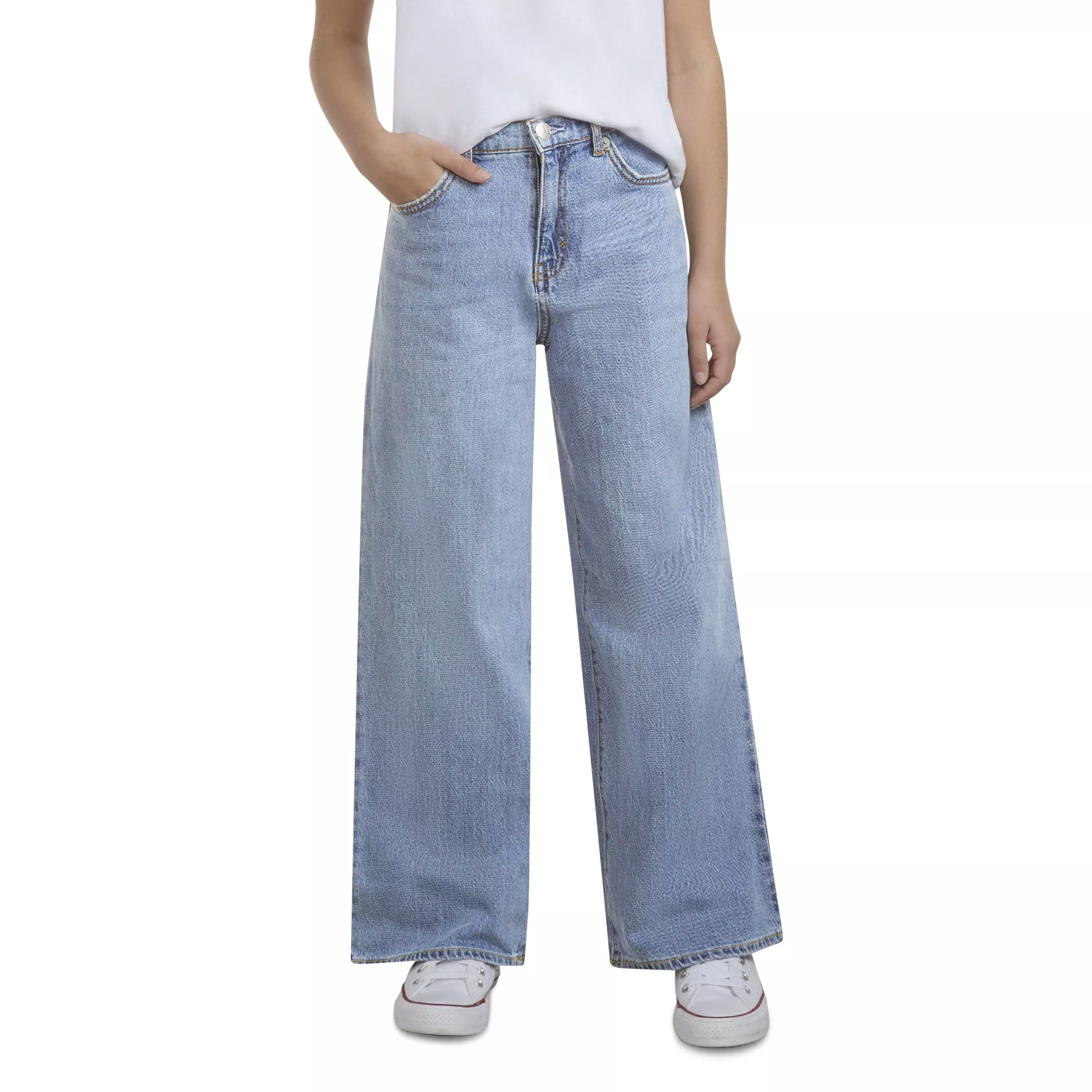 Levi's Big Girls' High Rise Baggy Lt Wash Light Blue Denim Jeans - LT BLUE