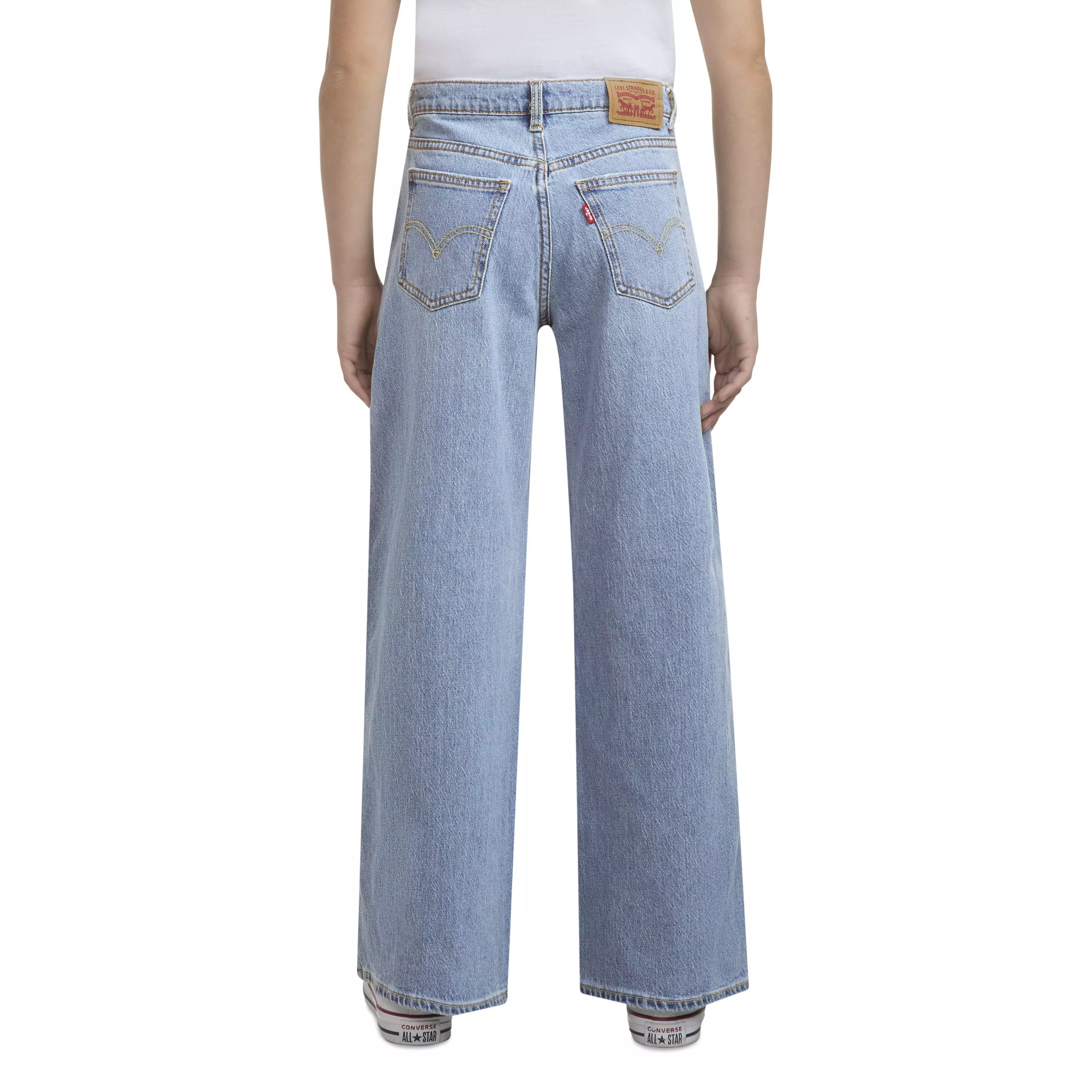 Levi's Big Girls' High Rise Baggy Lt Wash Light Blue Denim Jeans - LT BLUE