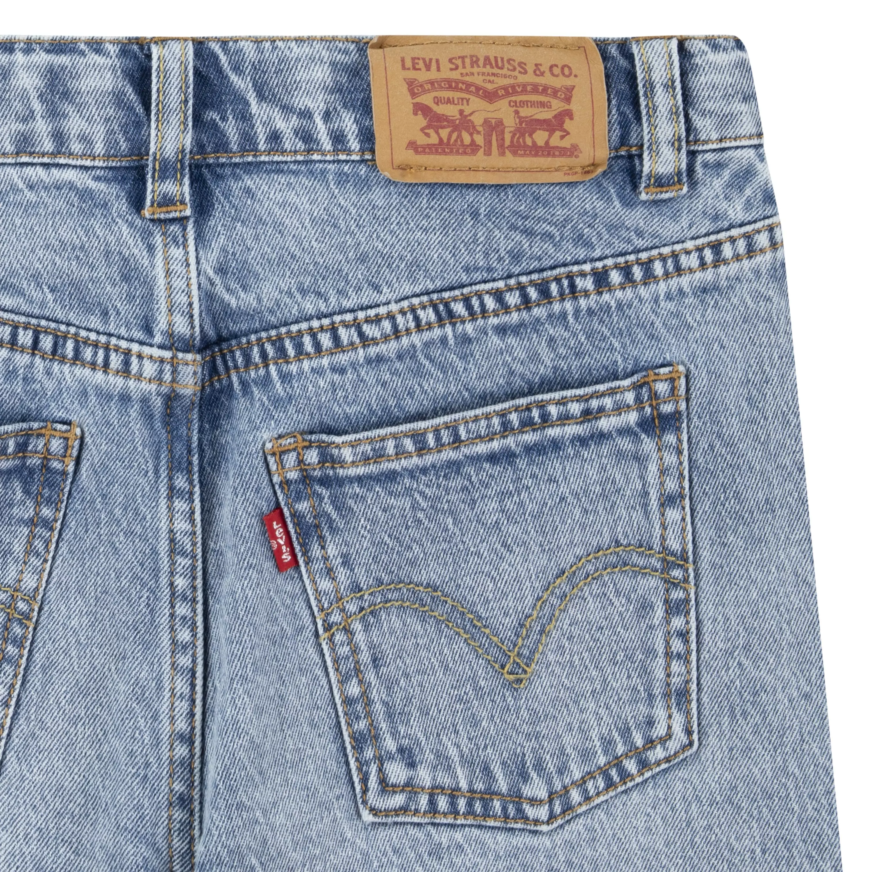 Levi's High Rise Baggy Lt Wash Big Girls' Lt Blue Denim Jeans - LT BLUE