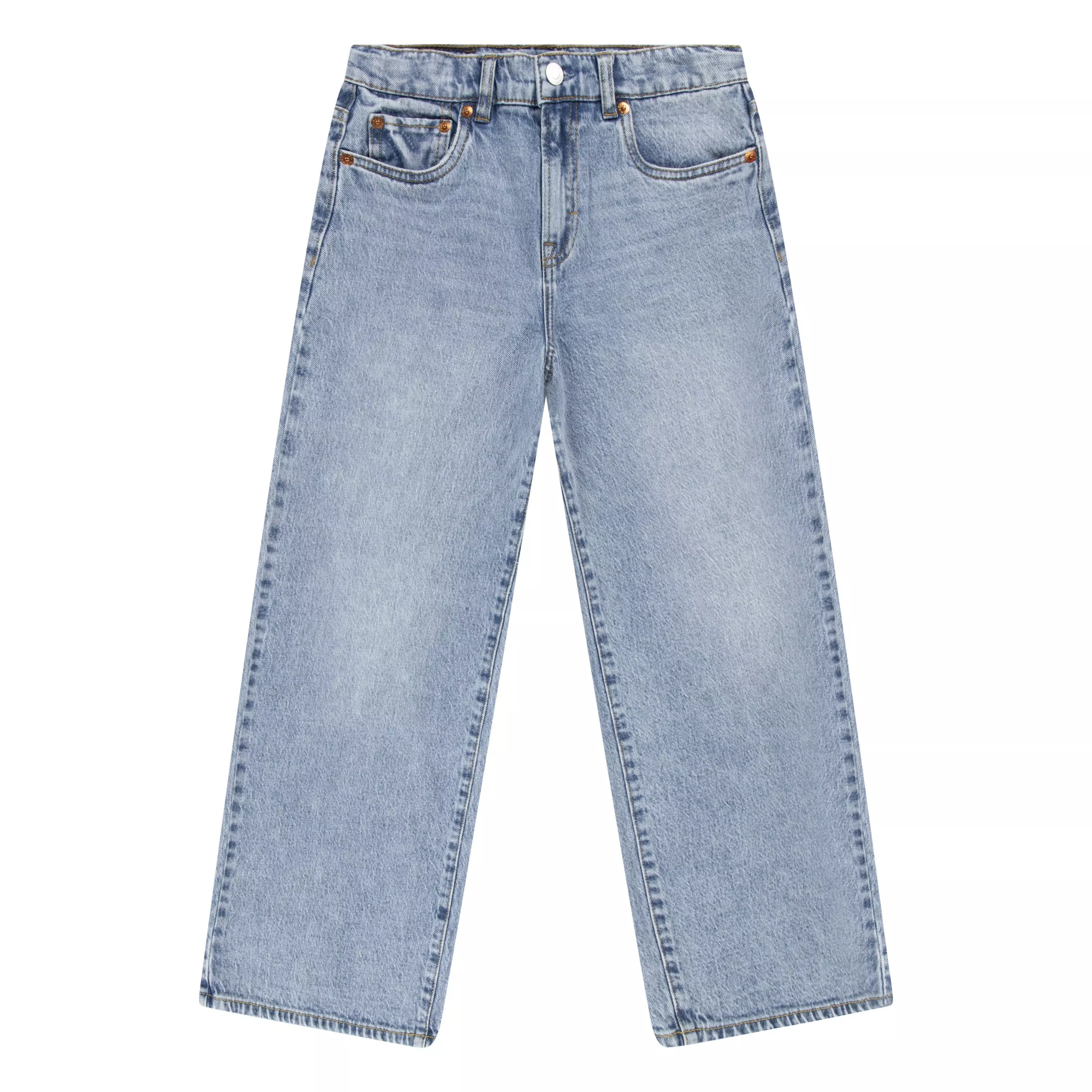 Levi's Big Girls' High Rise Baggy Lt Wash Light Blue Denim Jeans - LT BLUE