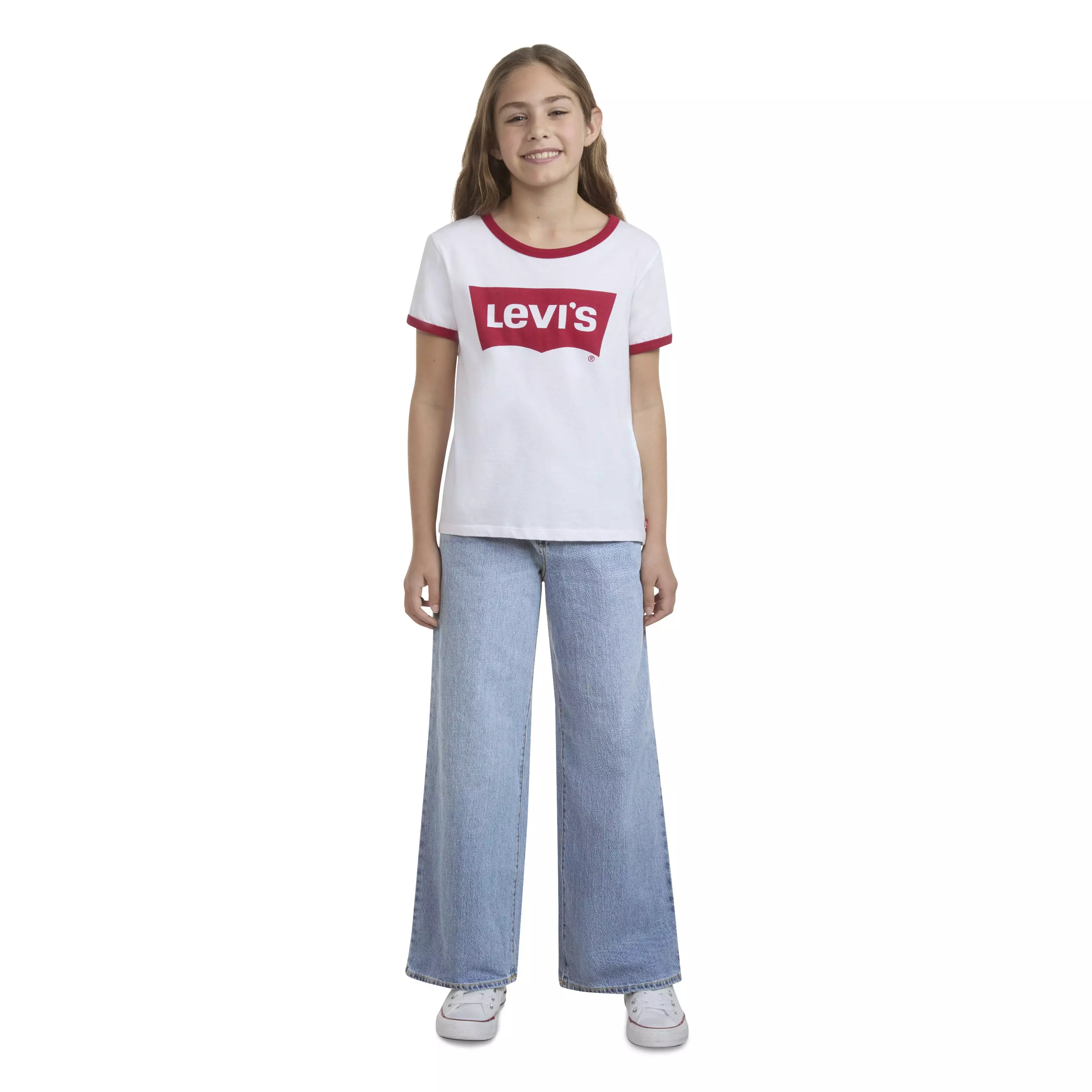 Levi's Big Girls' High Rise Baggy Lt Wash Light Blue Denim Jeans - LT BLUE