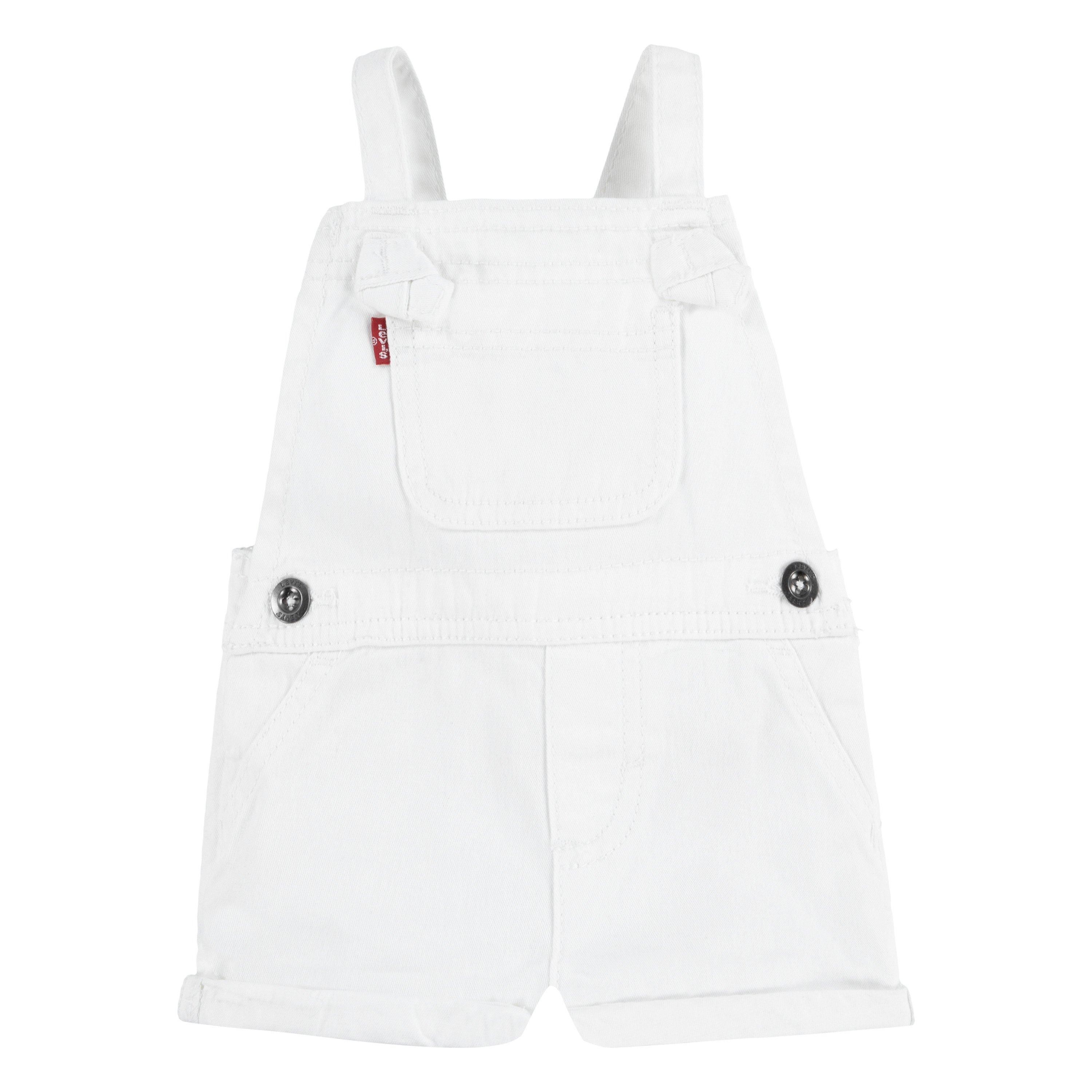 Levi's Knot Strap Baby Girls' White Wash Denim Shortalls