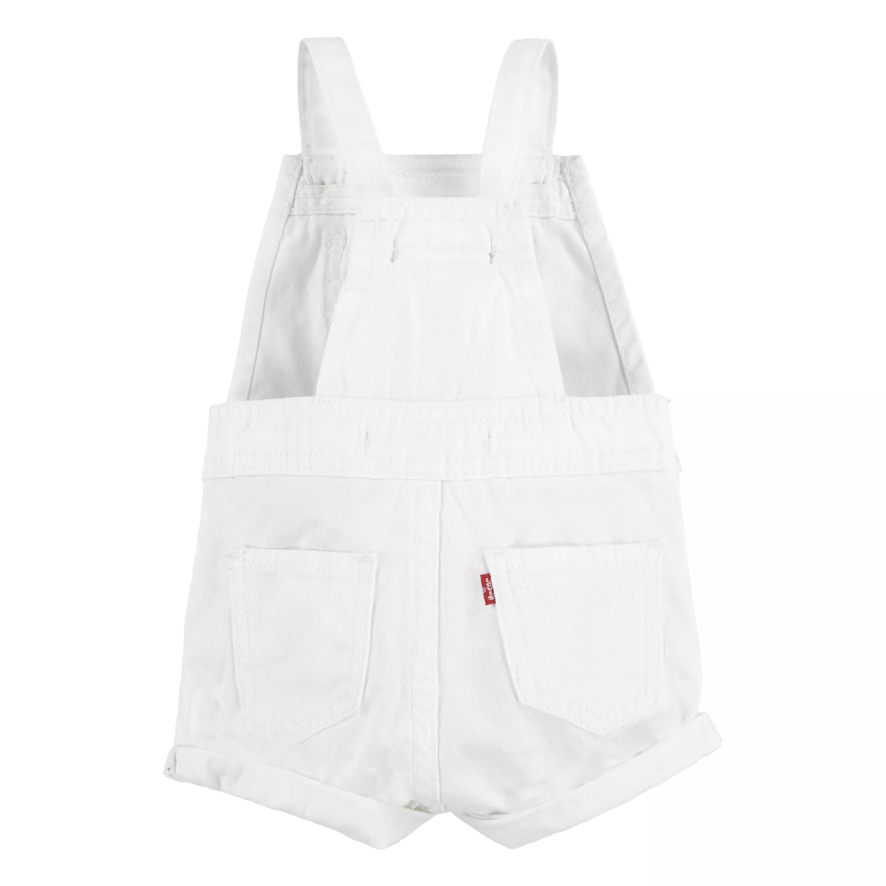 Levi's Baby Girls' Knot Strap White Wash Denim Shortalls - WHITE