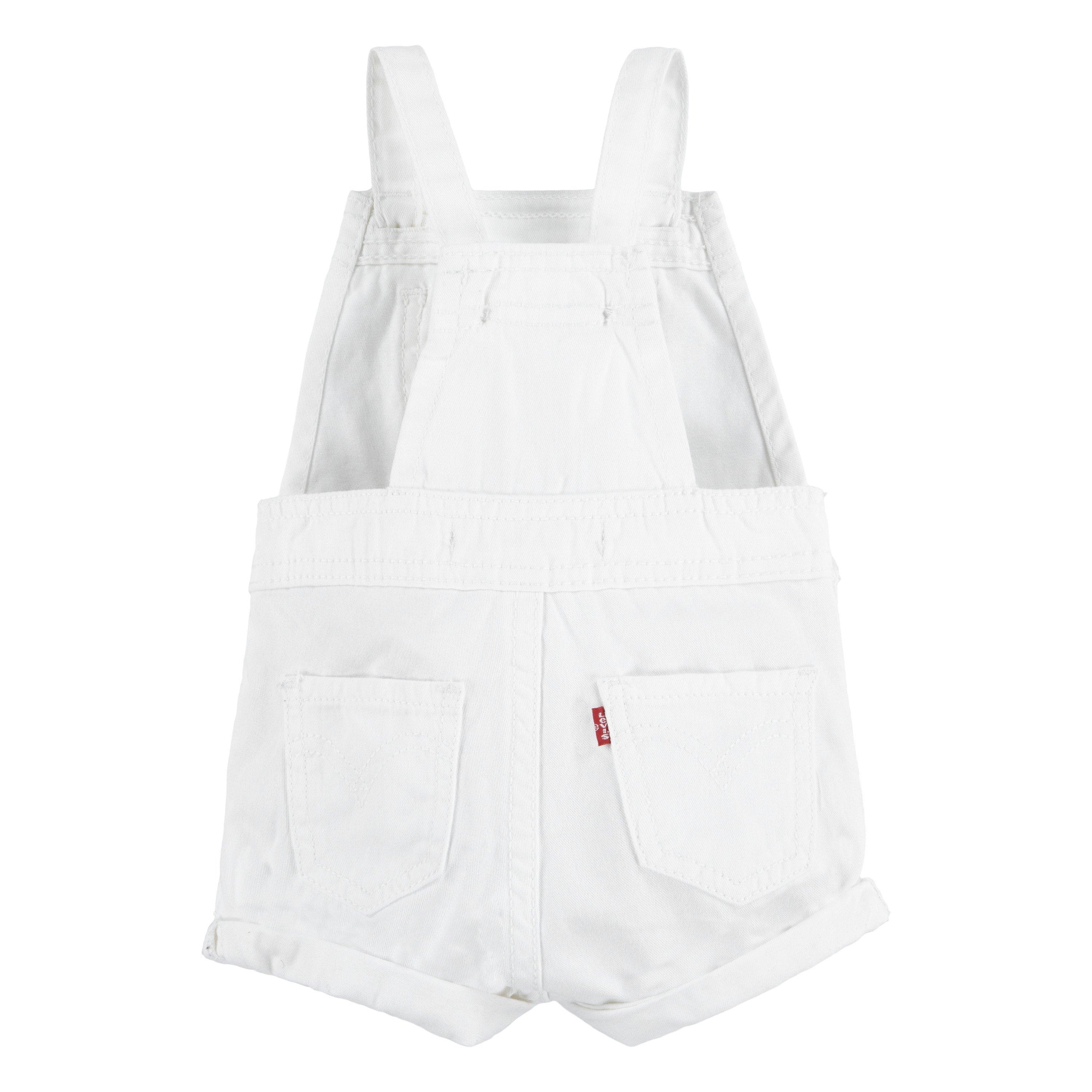 Levi's Knot Strap Baby Girls' White Wash Denim Shortalls