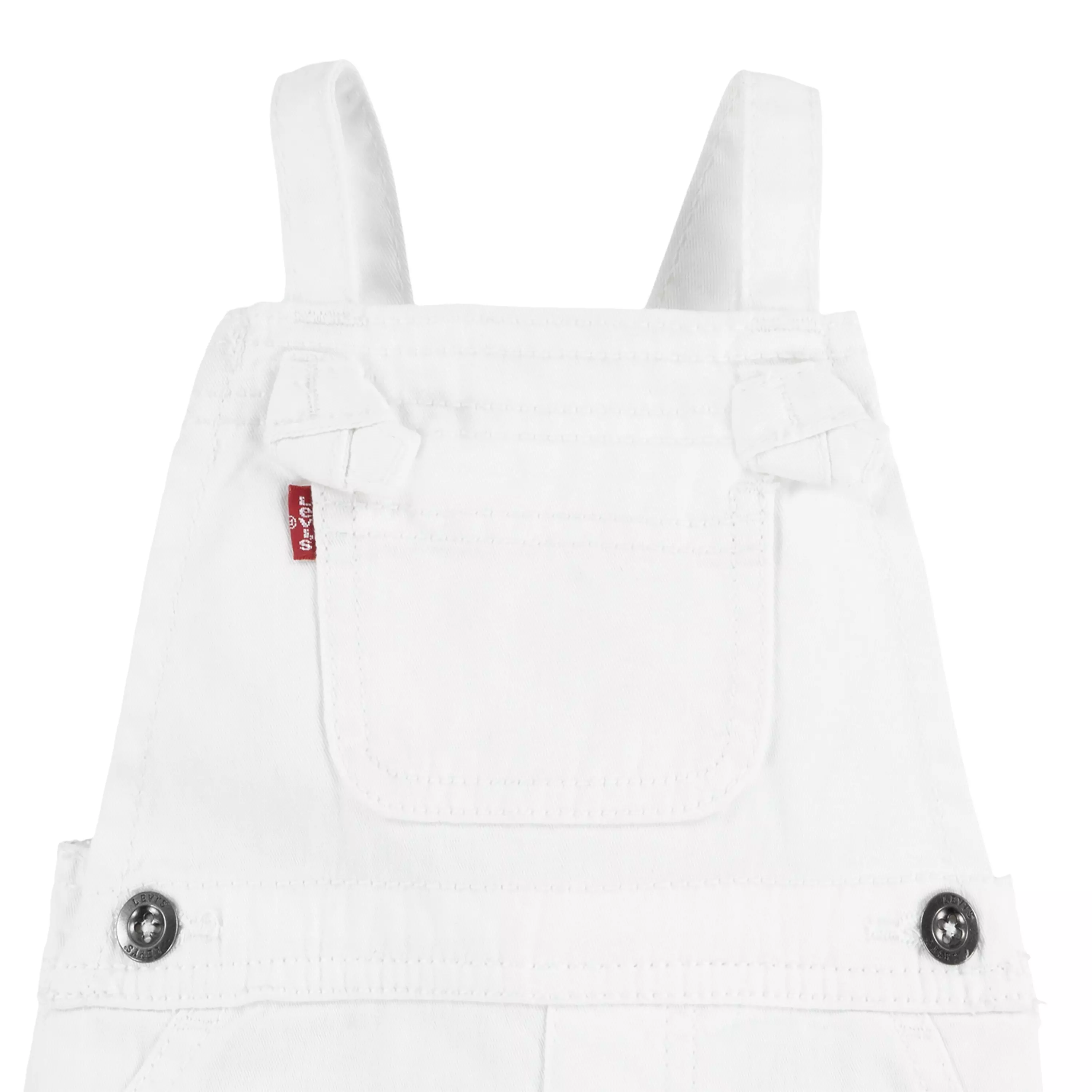 Levi's Baby Girls' Knot Strap White Wash Denim Shortalls - WHITE