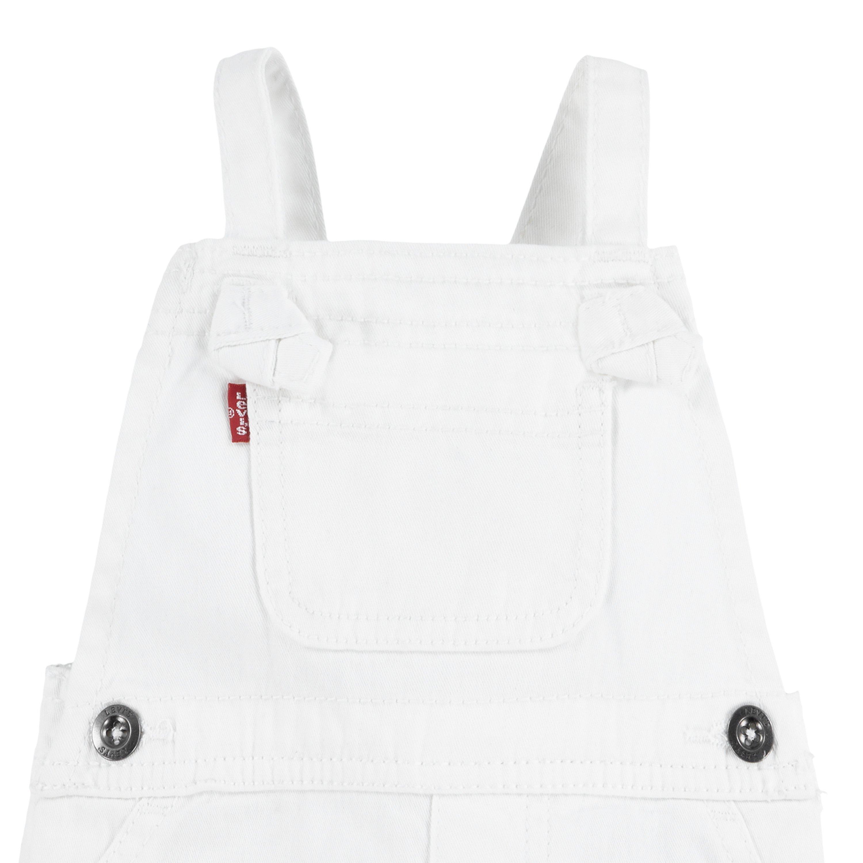 Levi's Knot Strap Baby Girls' White Wash Denim Shortalls