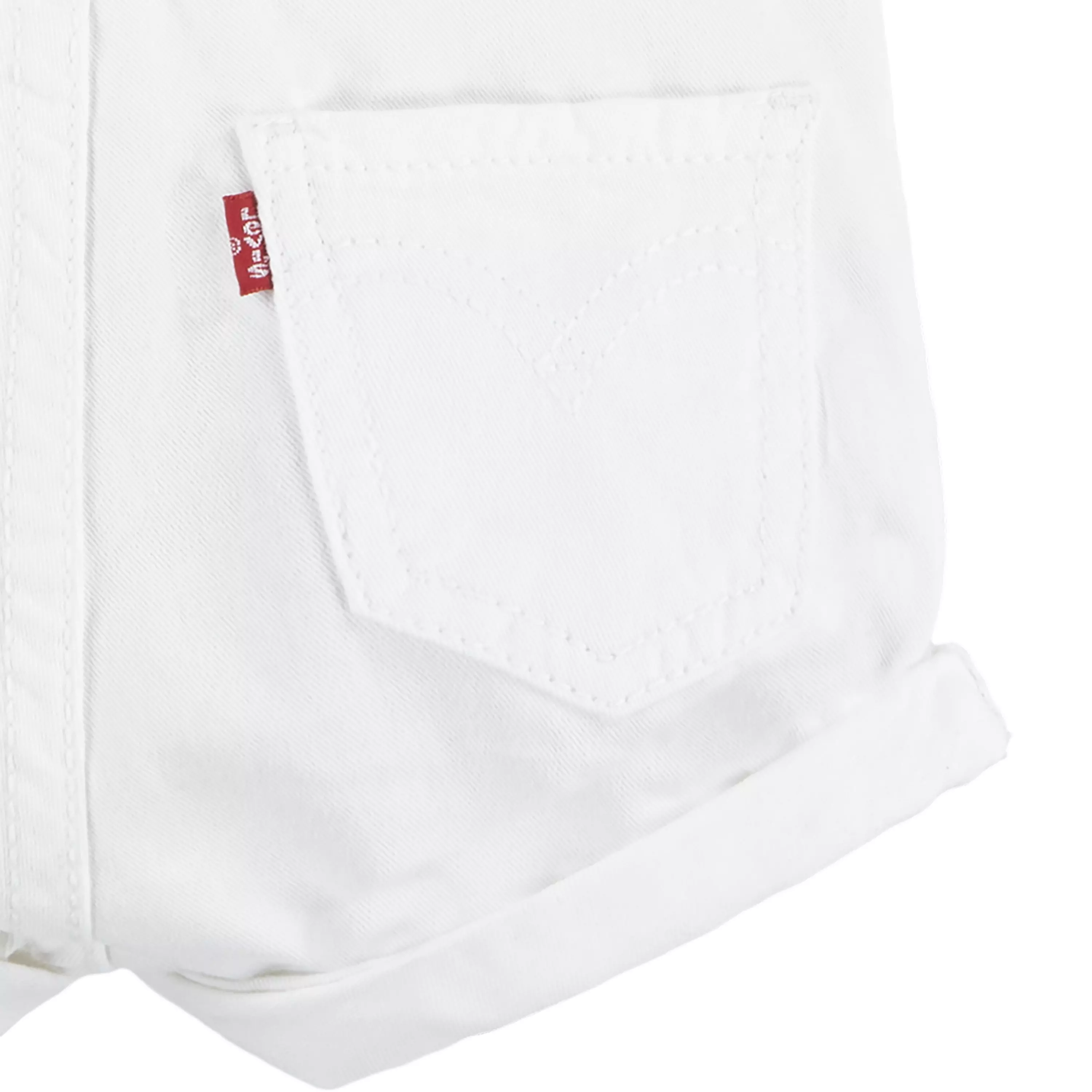 Levi's Baby Girls' Knot Strap White Wash Denim Shortalls - WHITE