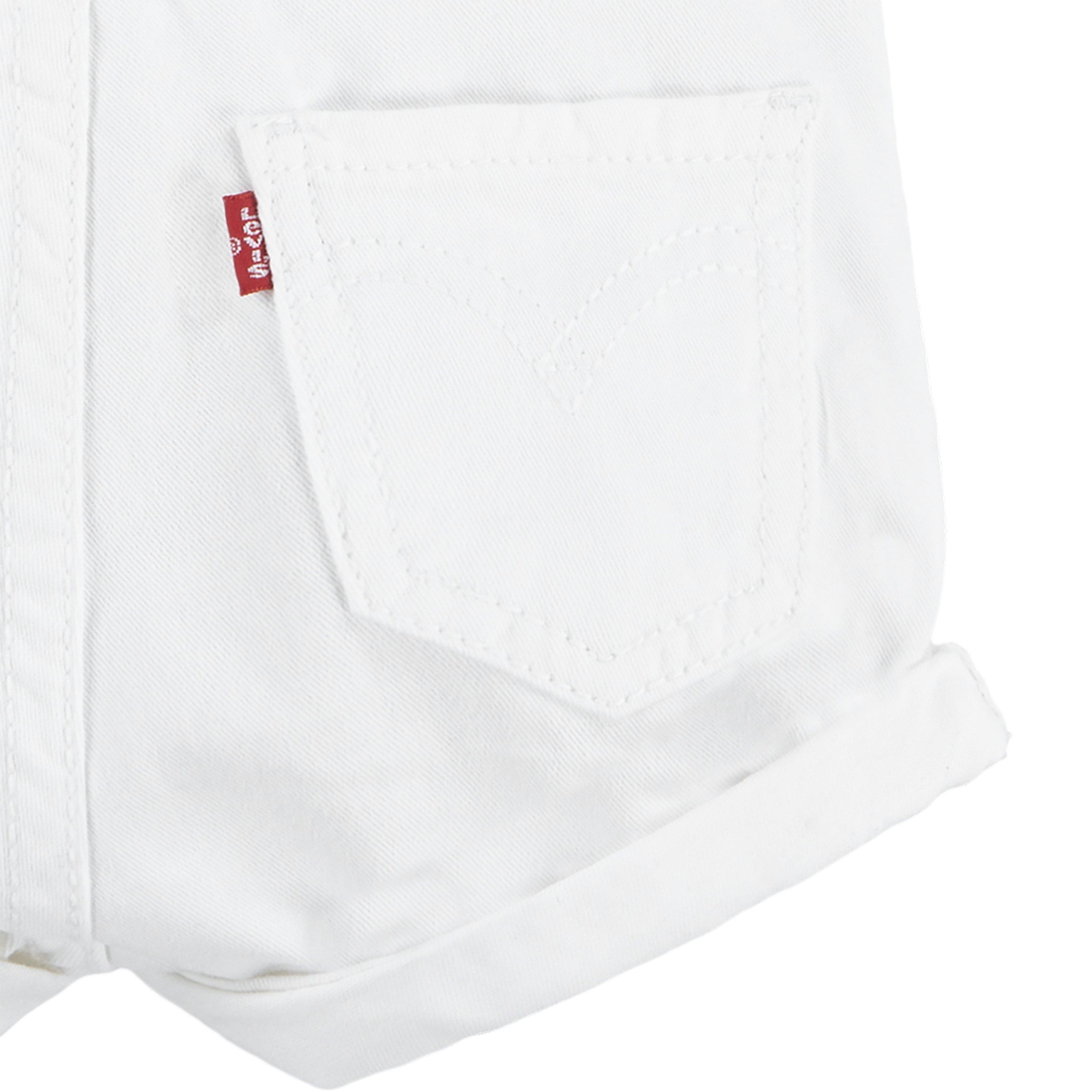 Levi's Knot Strap Baby Girls' White Wash Denim Shortalls