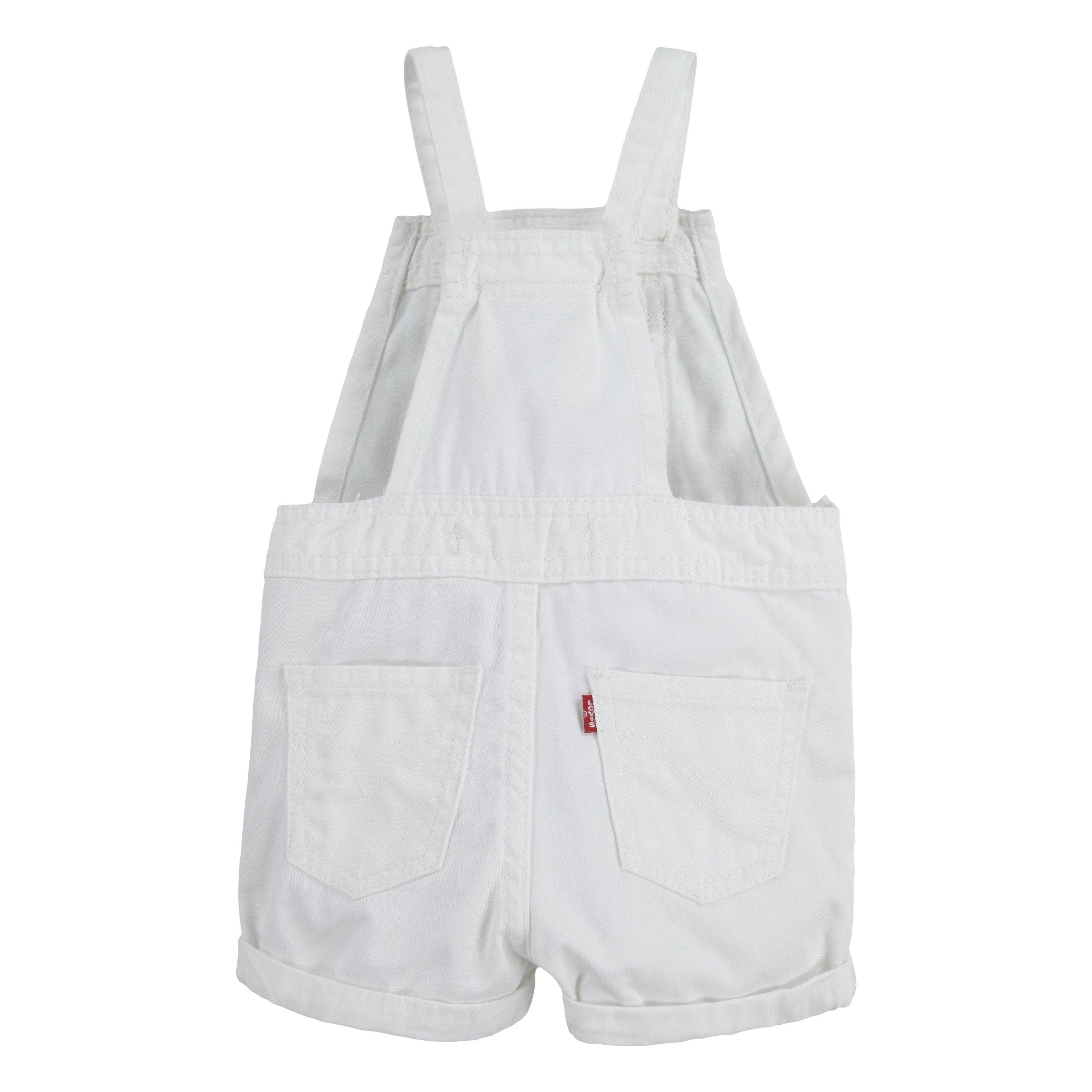 Levi's Knot Strap Infant Girls' White Wash Denim Shortalls