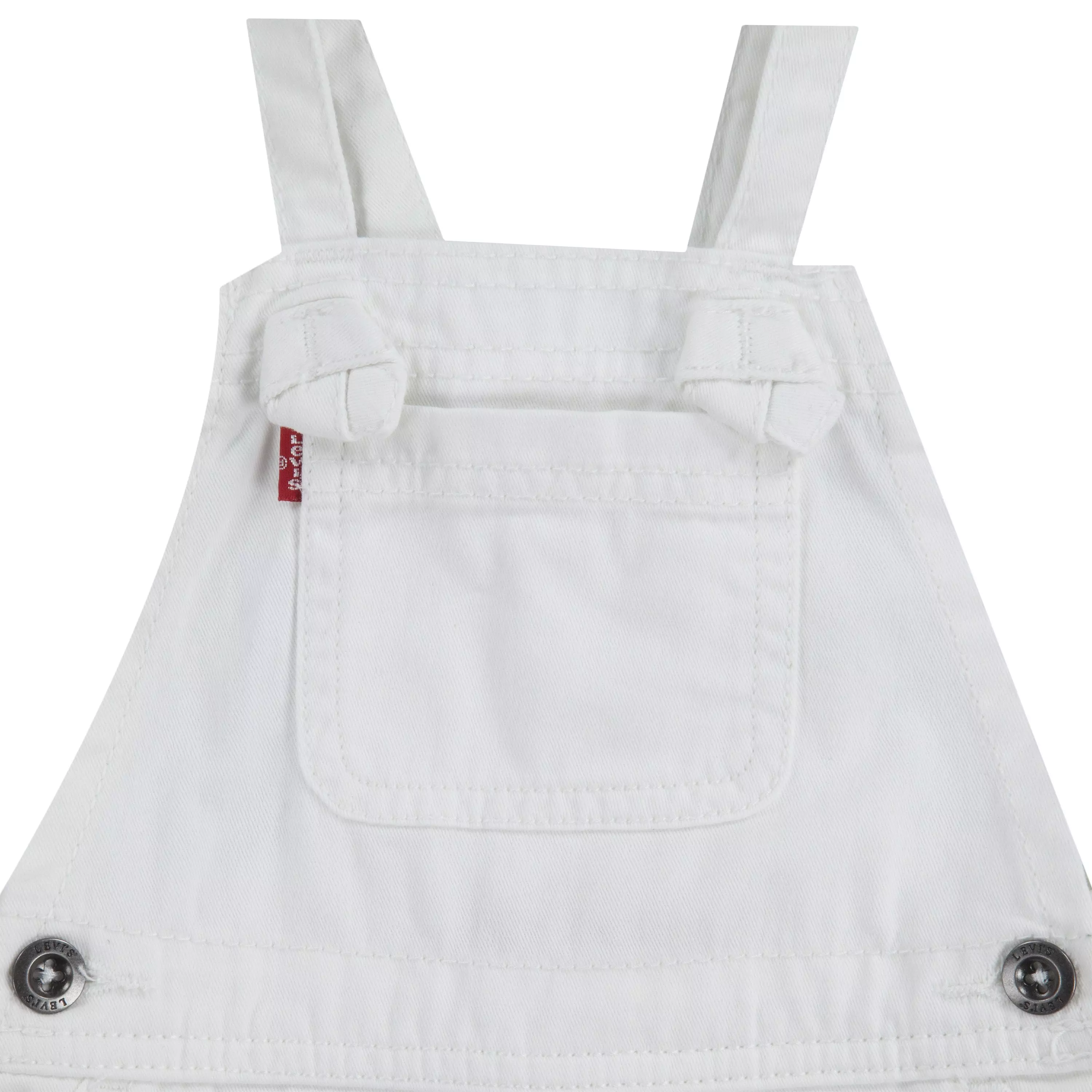 Levi's Infant Girls' Knot Strap White Wash Denim Shortalls - WHITE