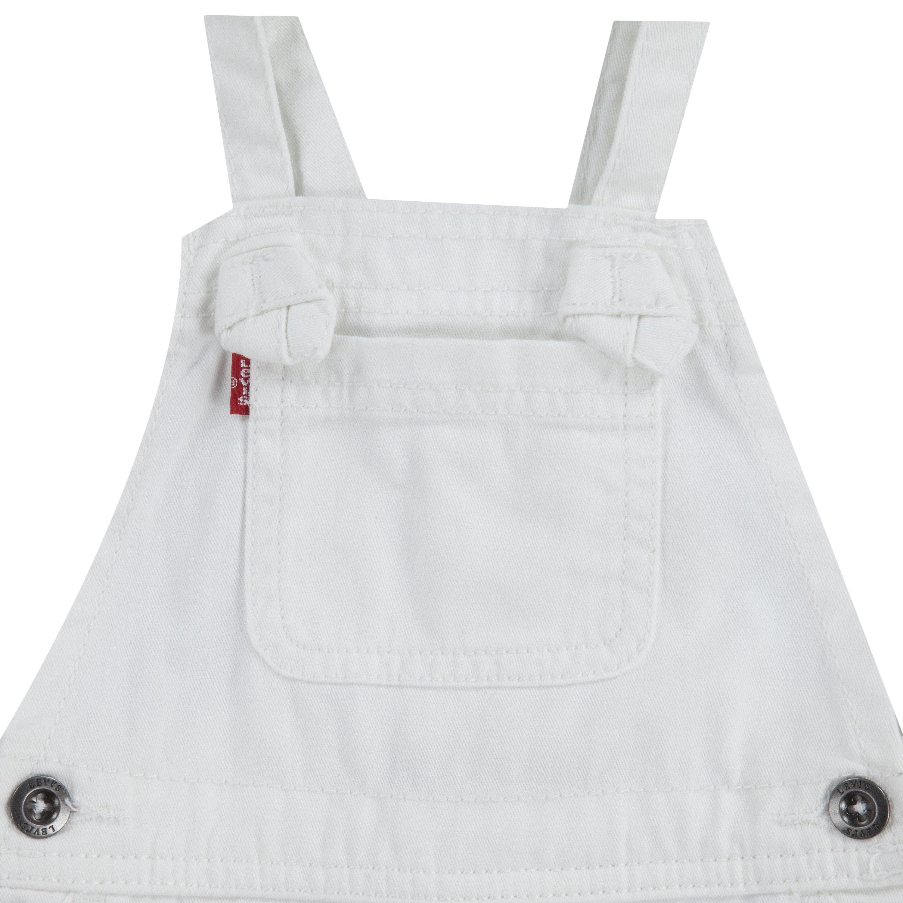 Levi's Knot Strap Infant Girls' White Wash Denim Shortalls