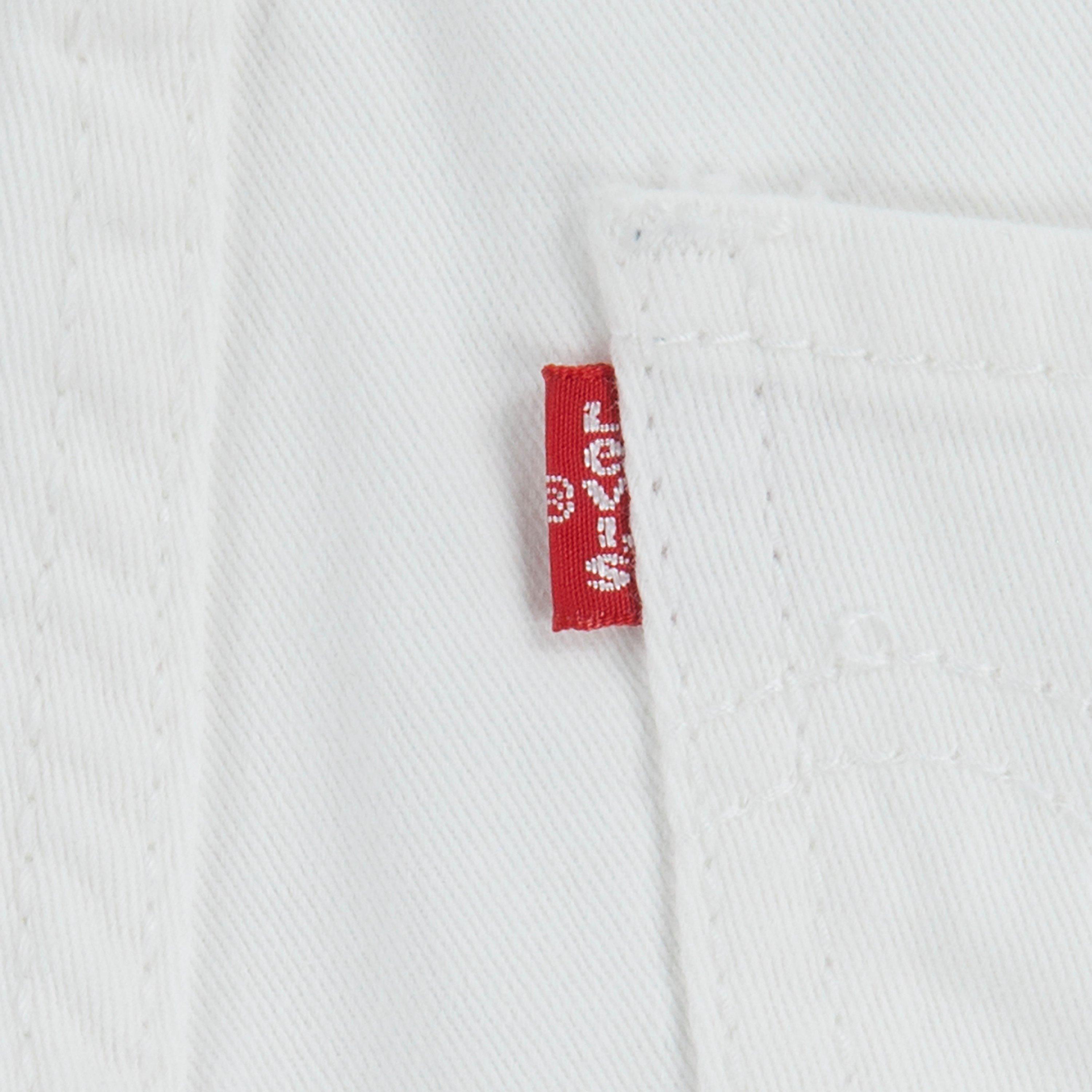 Levi's Infant Girls' Knot Strap White Wash Denim Shortalls - WHITE Thumbnail View 4