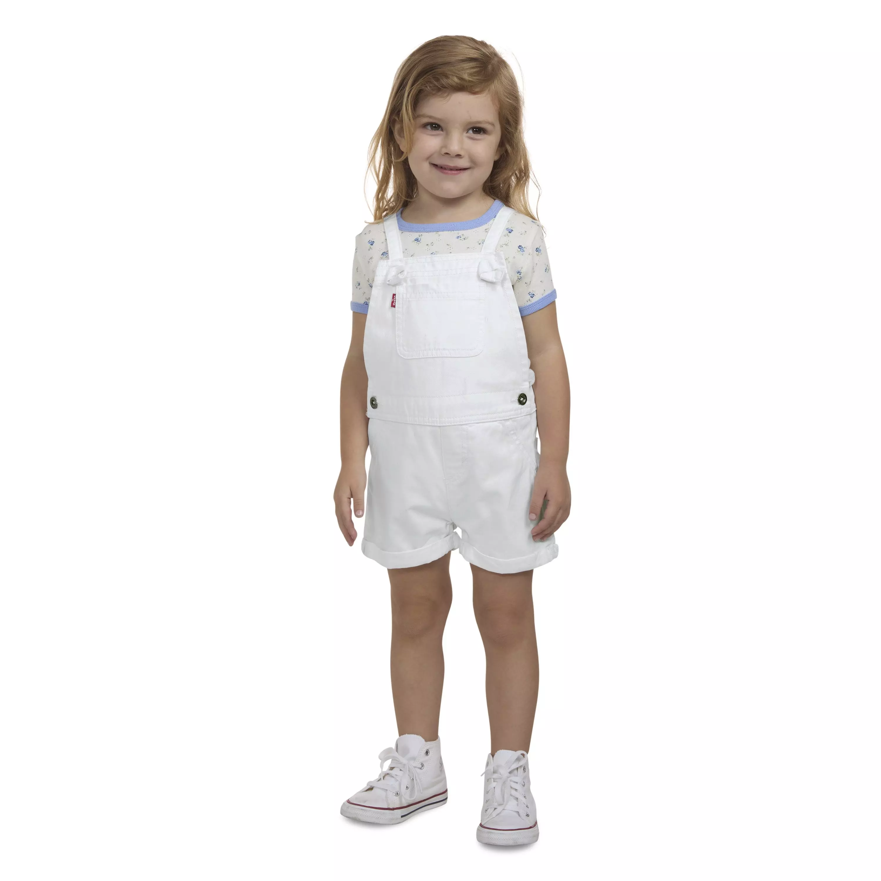 Levi's Toddler Girls' Knot Strap Wash Denim Shortalls - White - WHITE