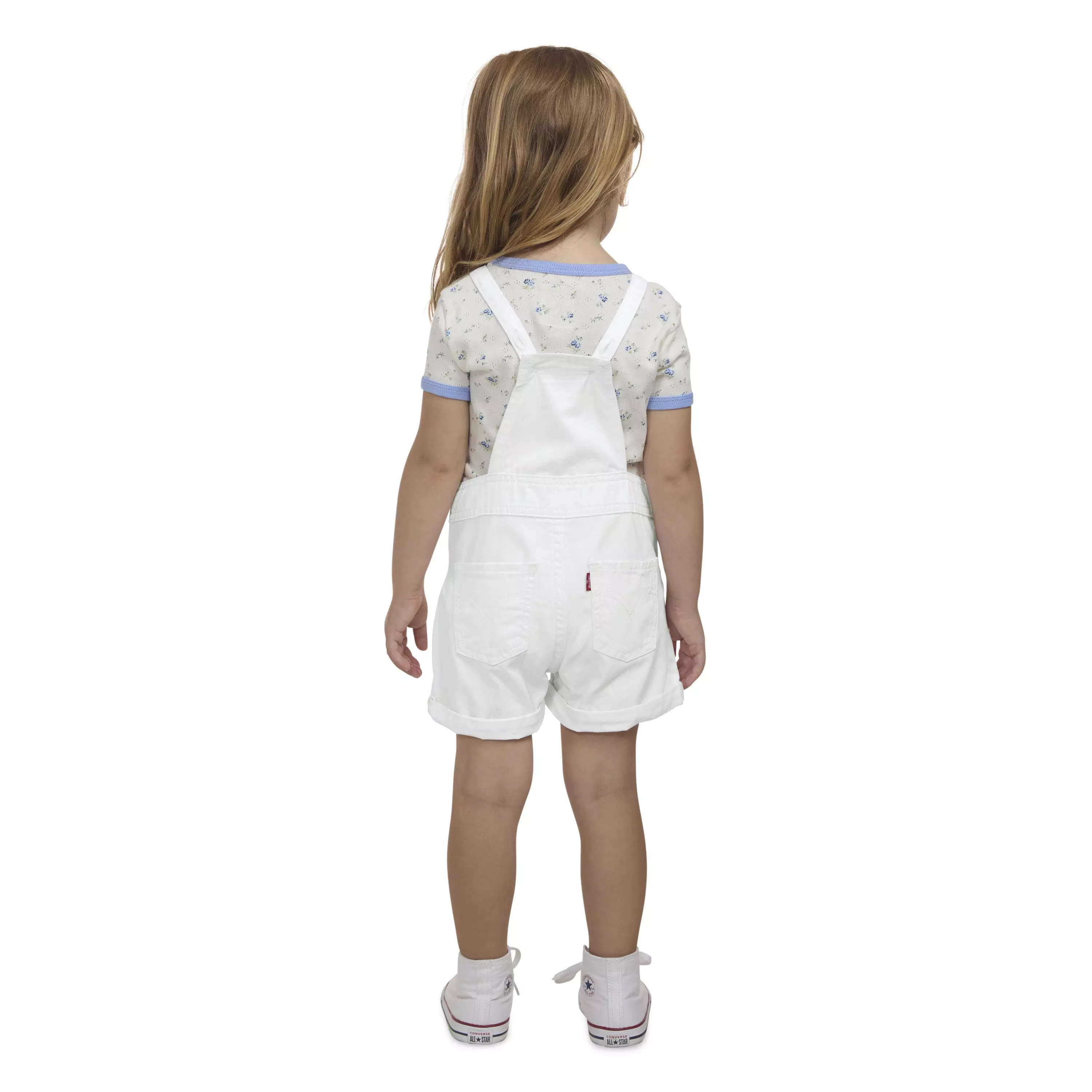 Levi's Toddler Girls' Knot Strap Wash Denim Shortalls - White - WHITE