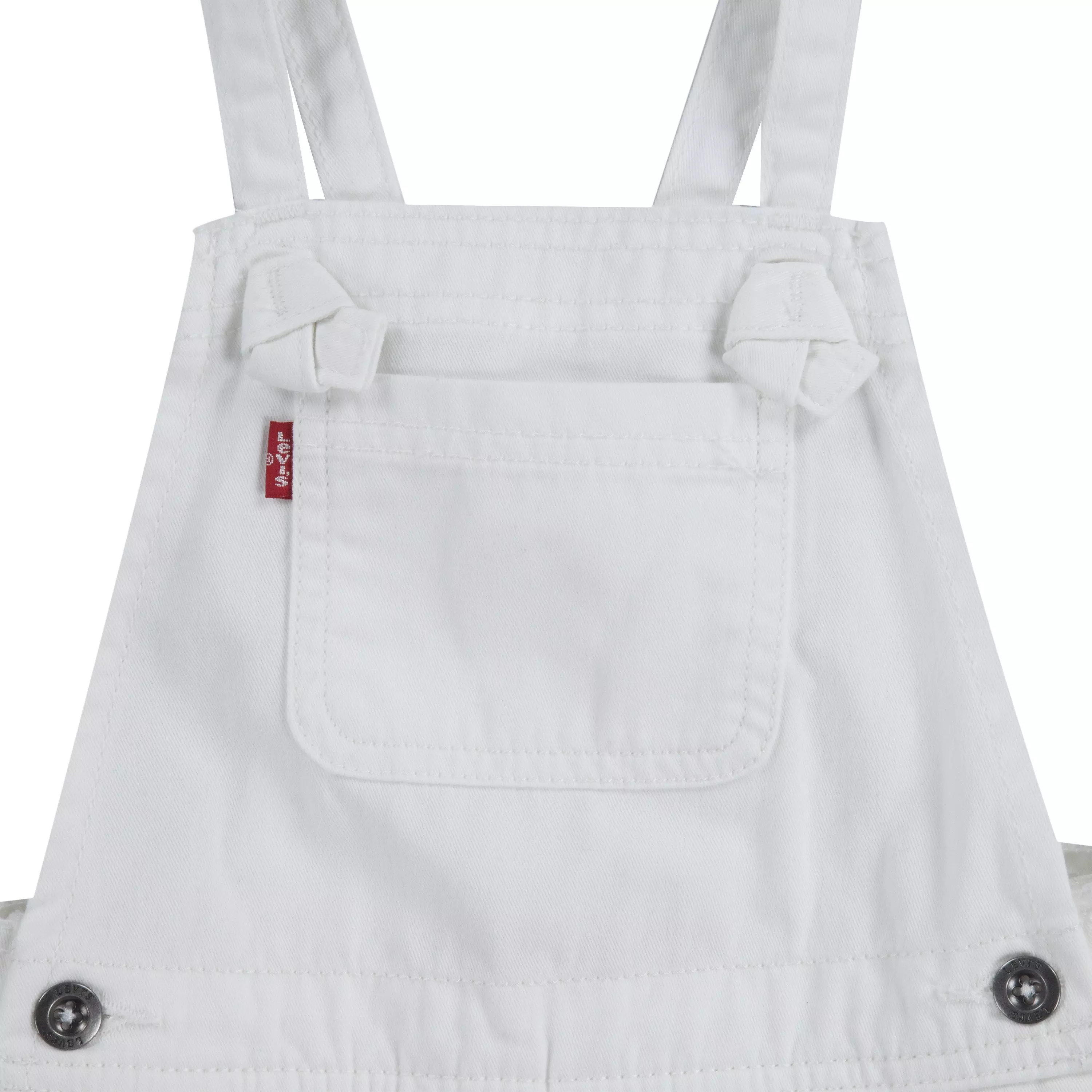 Levi's Toddler Girls' Knot Strap Wash Denim Shortalls - White - WHITE