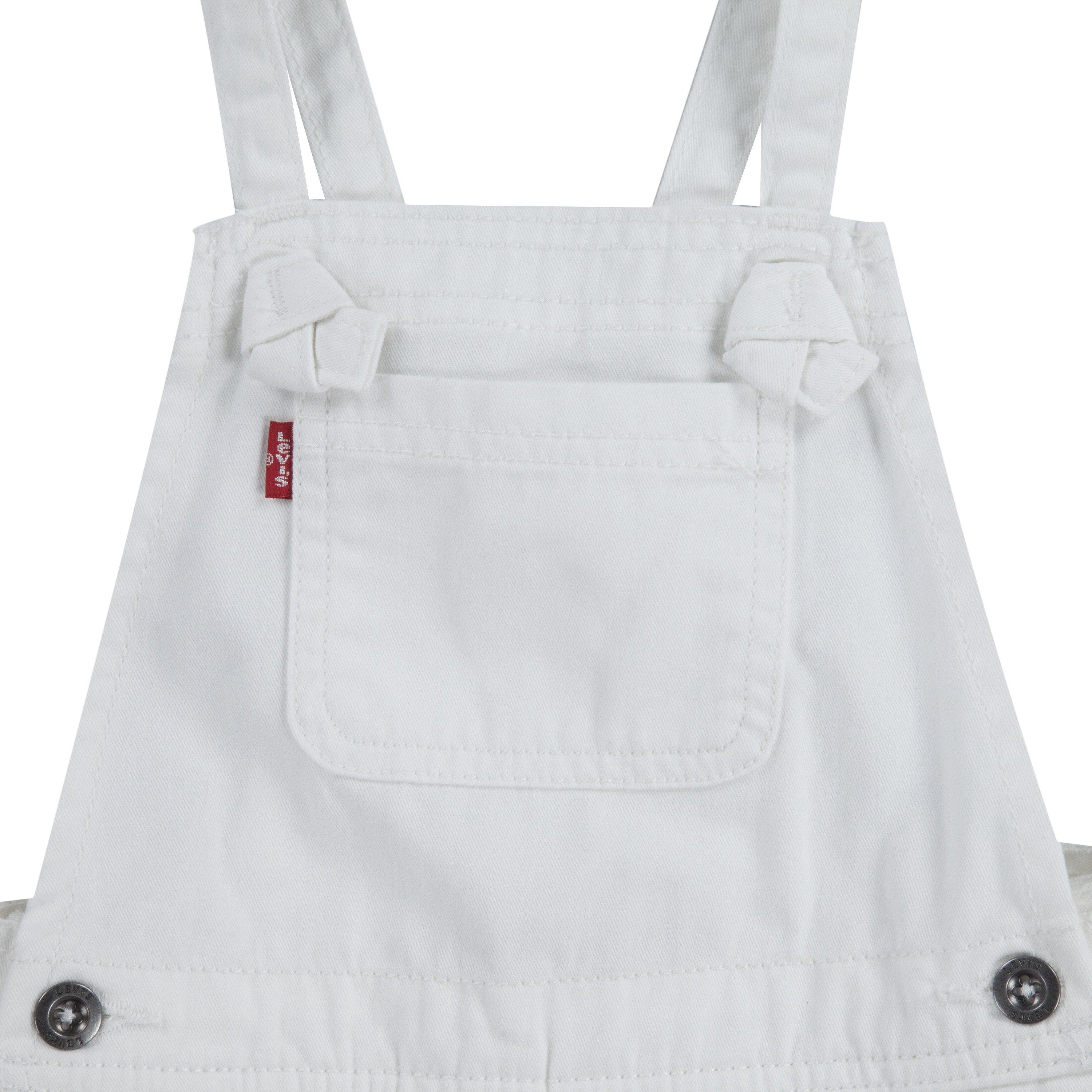 Levi's Knot Strap Toddler Girls' White Wash Denim Shortalls