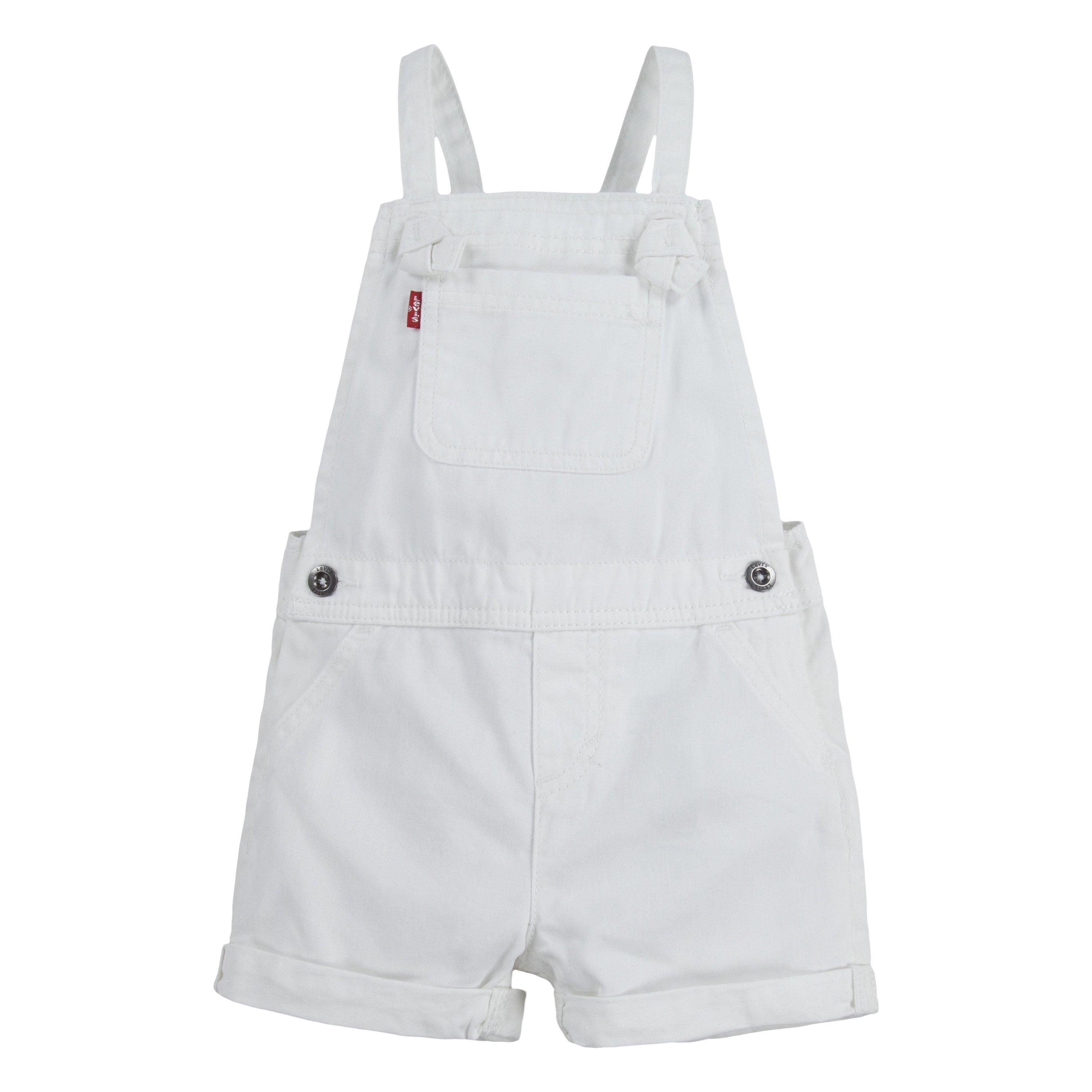 Levi's Knot Strap Toddler Girls' White Wash Denim Shortalls