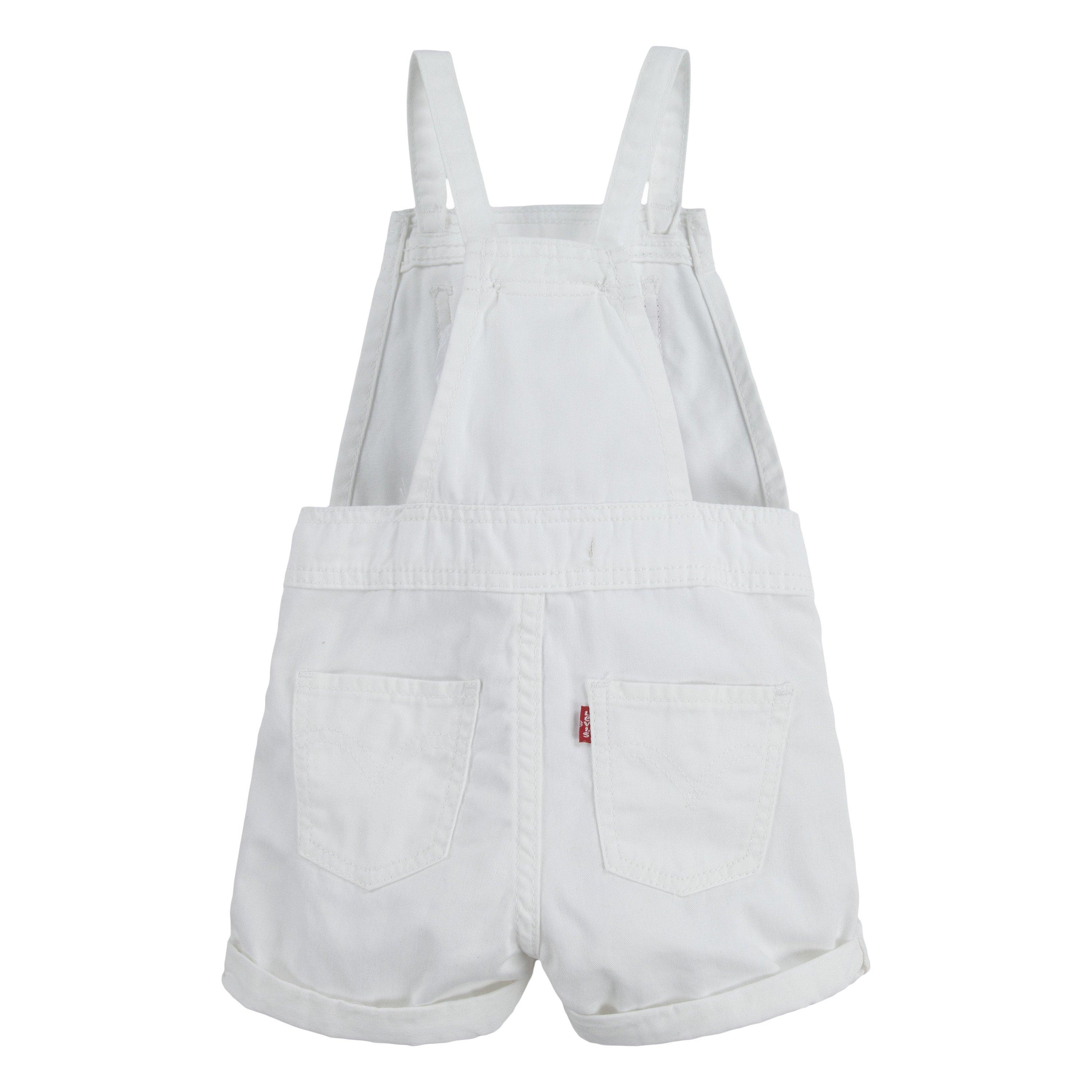 Levi's Knot Strap Toddler Girls' White Wash Denim Shortalls