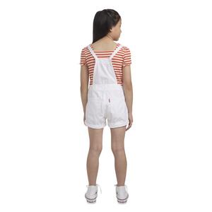 Levi's Little Girls' Knot Strap White Wash Denim Shortalls