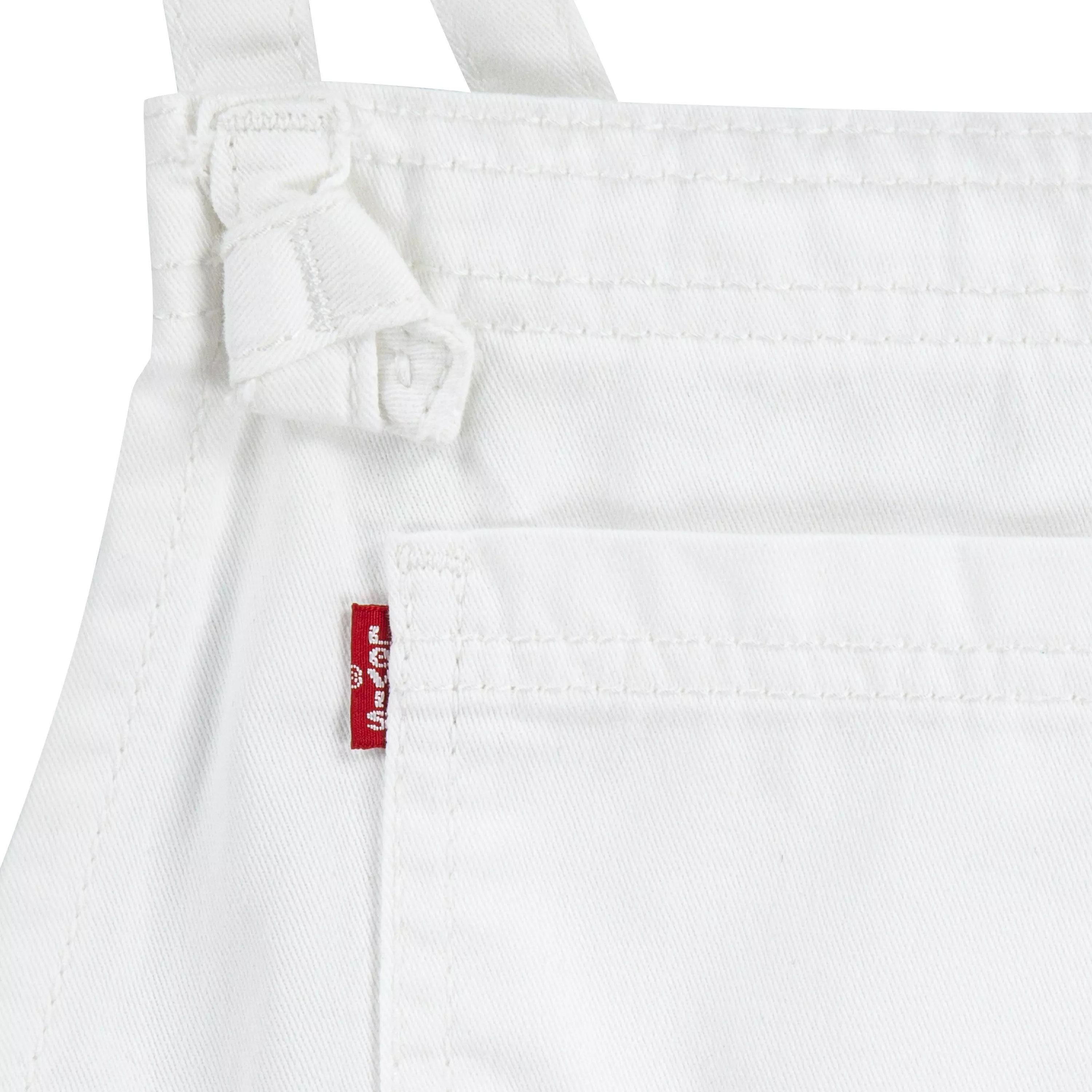 Levi's Little Girls' Knot Strap Wash Denim Shortalls - White - WHITE