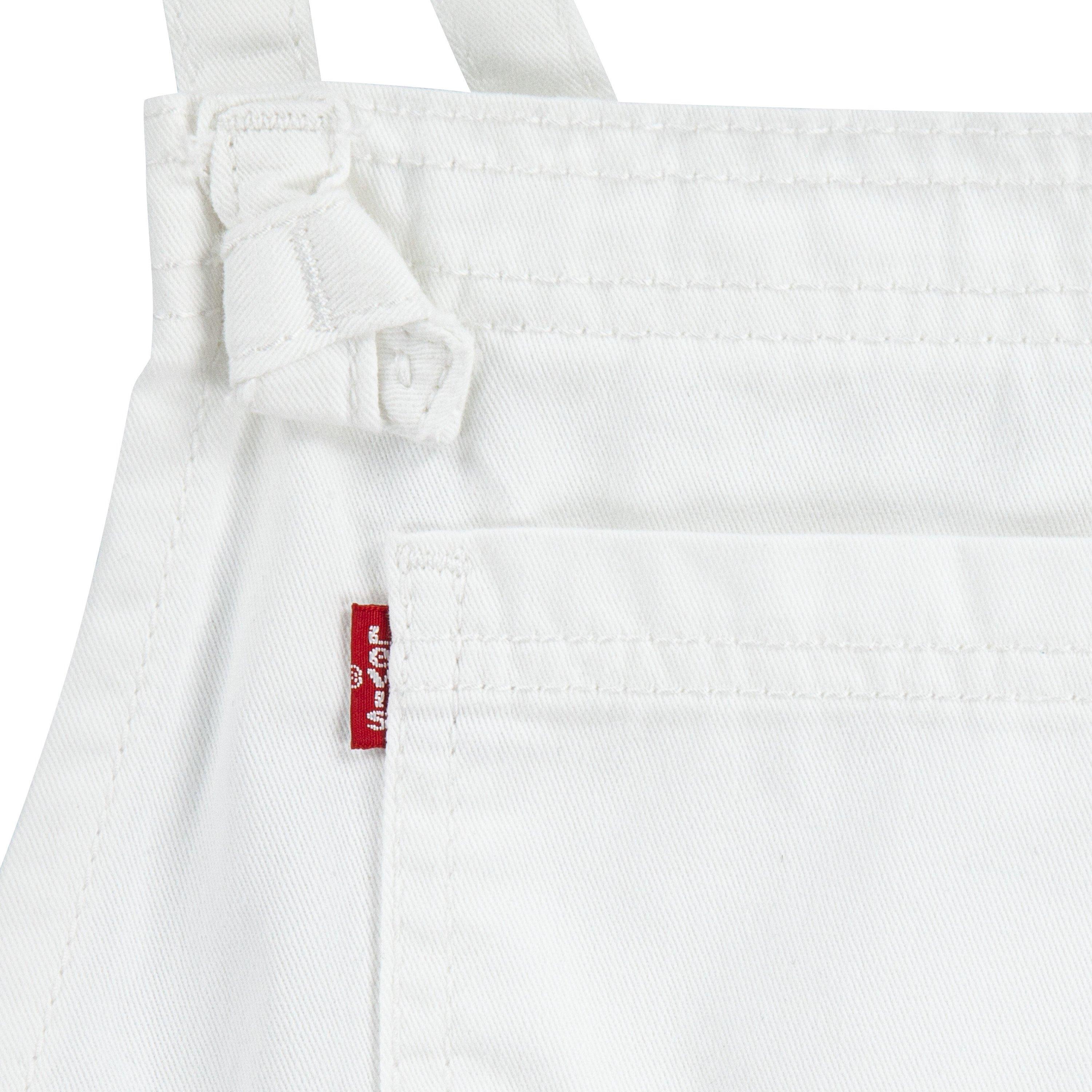 Levi's Little Girls' Knot Strap White Wash Denim Shortalls - WHITE Thumbnail View 4
