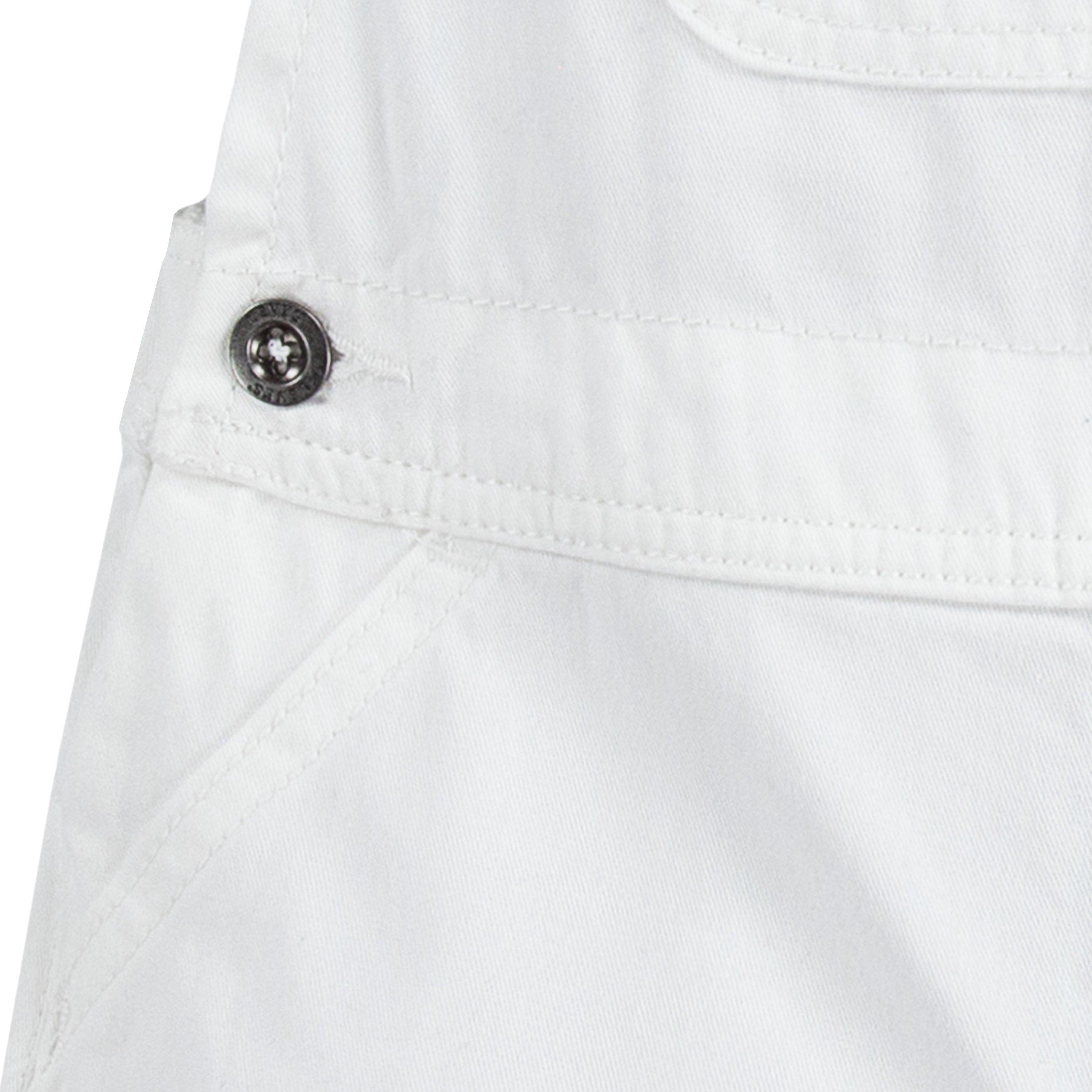 Levi's Little Girls' Knot Strap White Wash Denim Shortalls - WHITE Thumbnail View 6