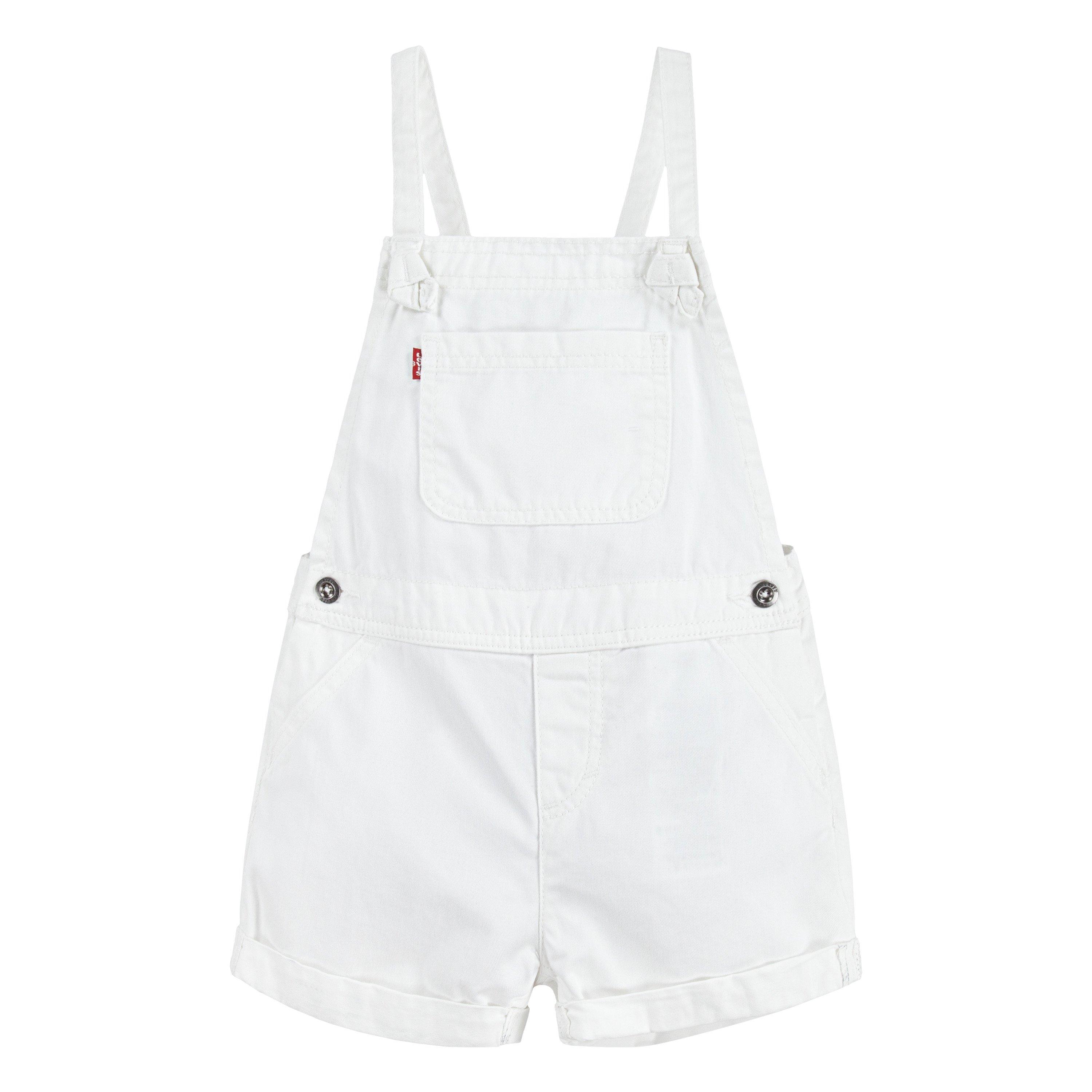 Levi's Knot Strap Little Girls' White Wash Denim Shortalls