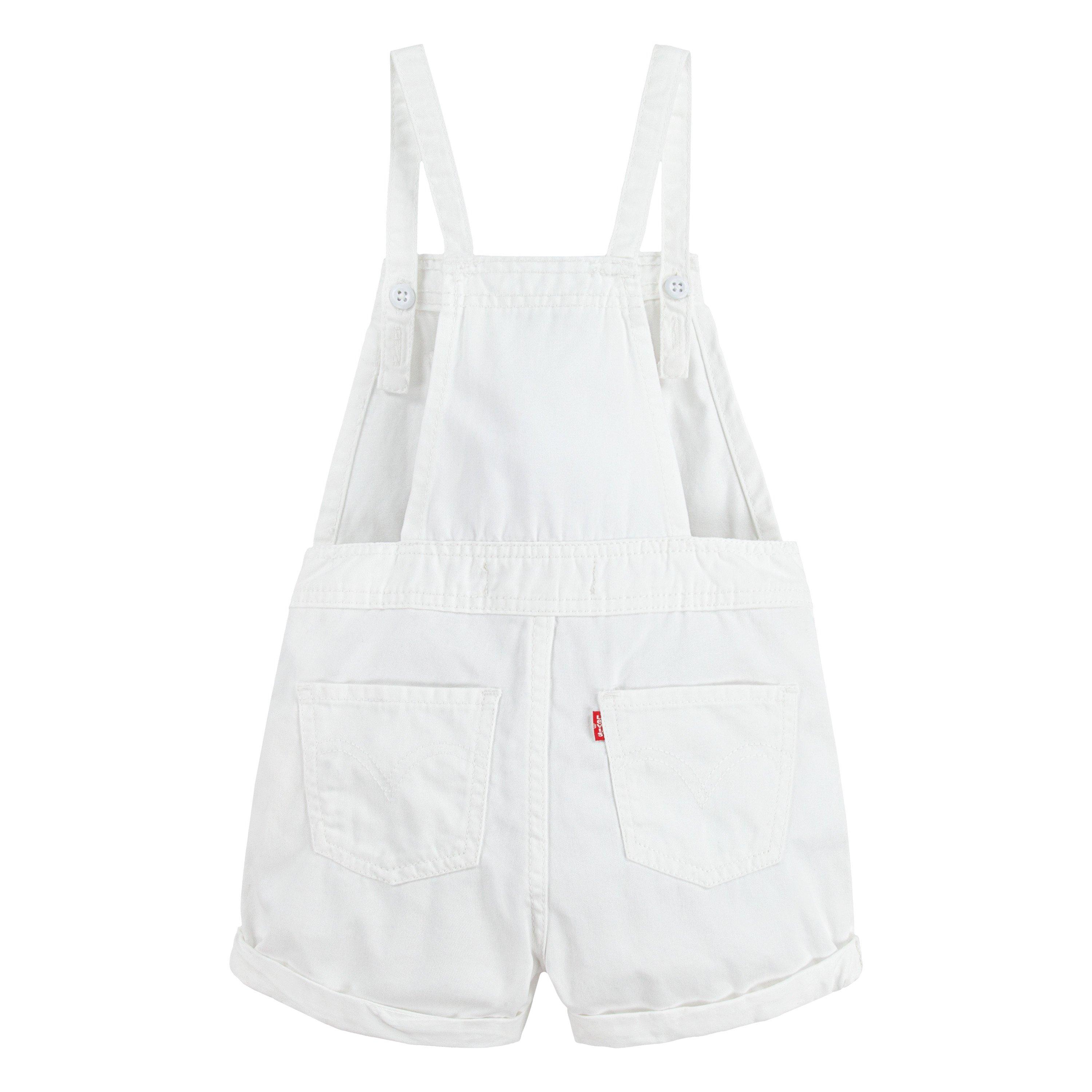 Levi's Little Girls' Knot Strap White Wash Denim Shortalls - WHITE Thumbnail View 8