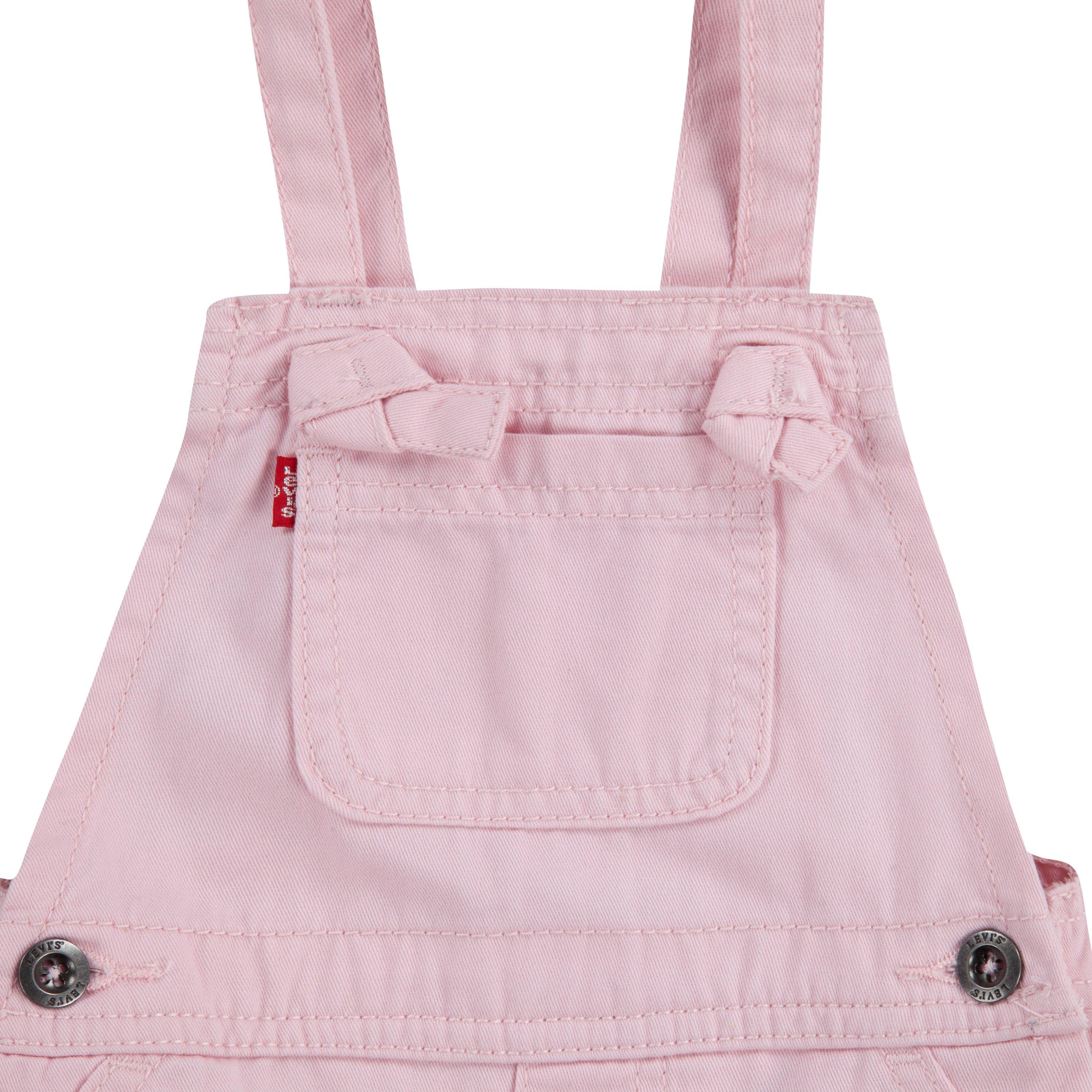Levi's Infant Girls' Knot Strap Wash Denim Shortalls - Pink - PINK Thumbnail View 3