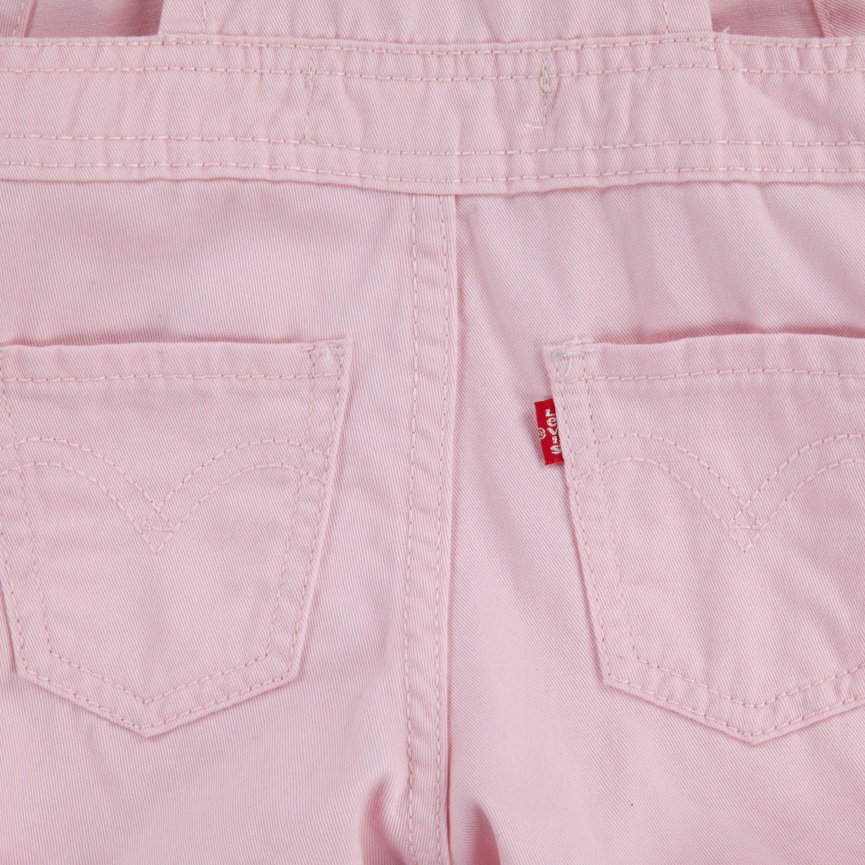 Levi's Infant Girls' Knot Strap Wash Denim Shortalls - Pink - PINK Thumbnail View 4